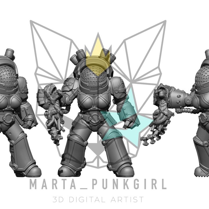 Heavy Strike Team – “Thicc Girls” Sci-Fi Female Troopers (28–32mm Scale) | Marta_Punkgirl