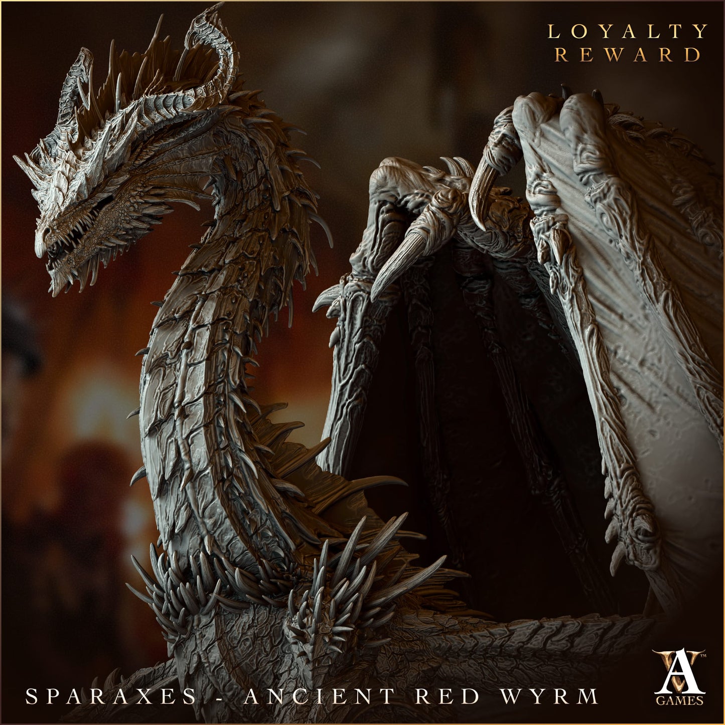 Sparaxes Ancient Red Wyrm - Archvillain Games l