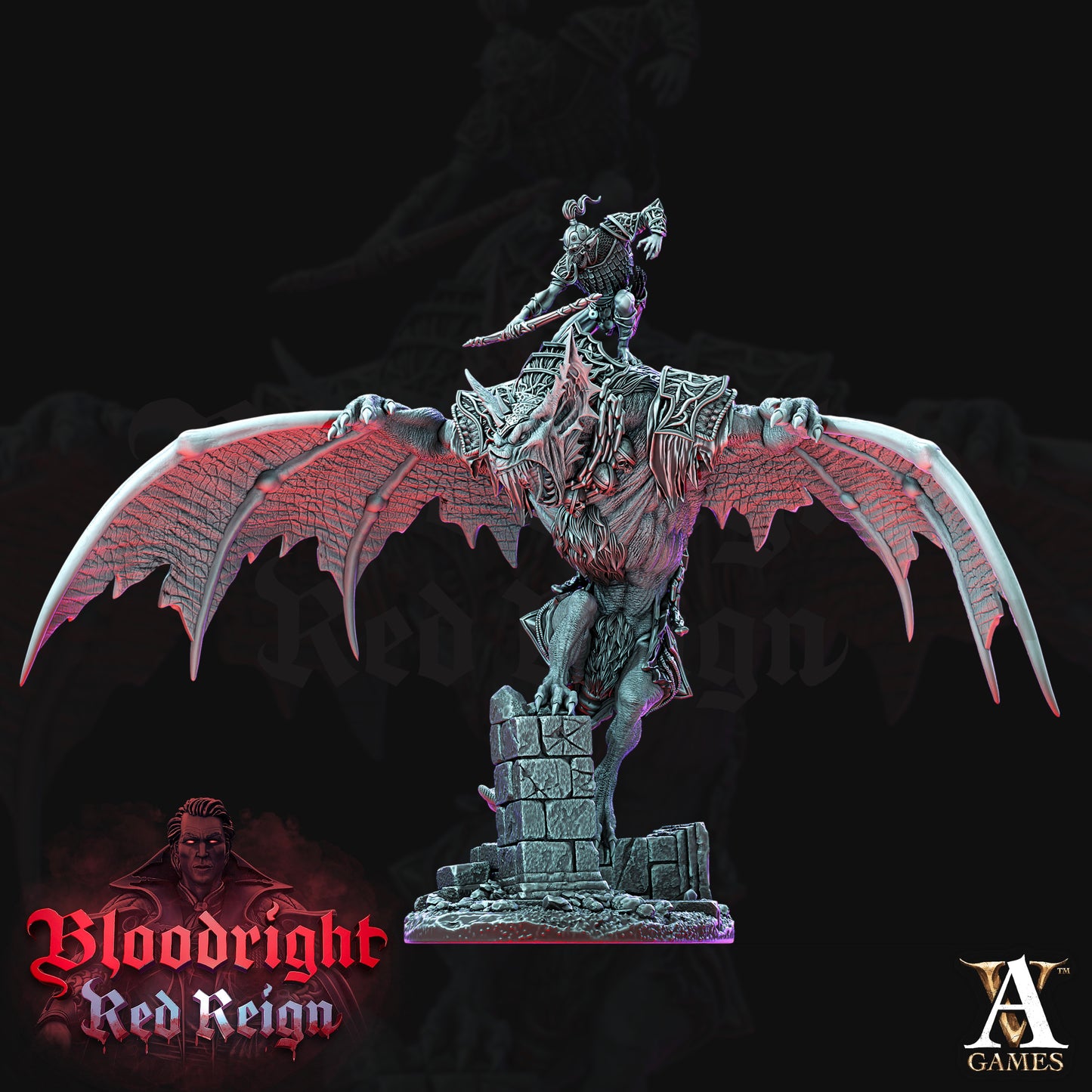 Batwarg Rider – Vampire Beast Cavalry (Bloodright: Red Reign – Archvillain Games)