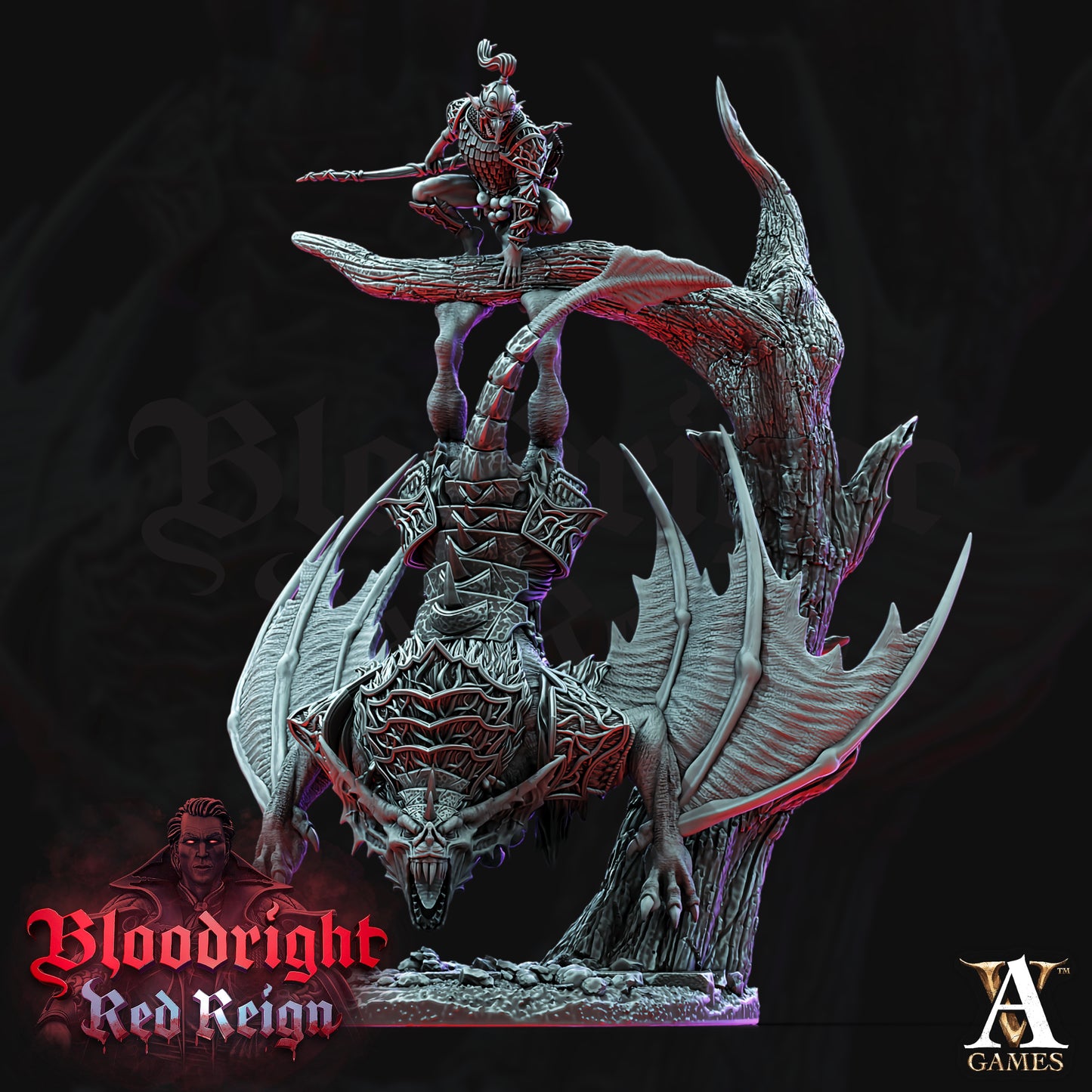 Batwarg Rider – Vampire Beast Cavalry (Bloodright: Red Reign – Archvillain Games)