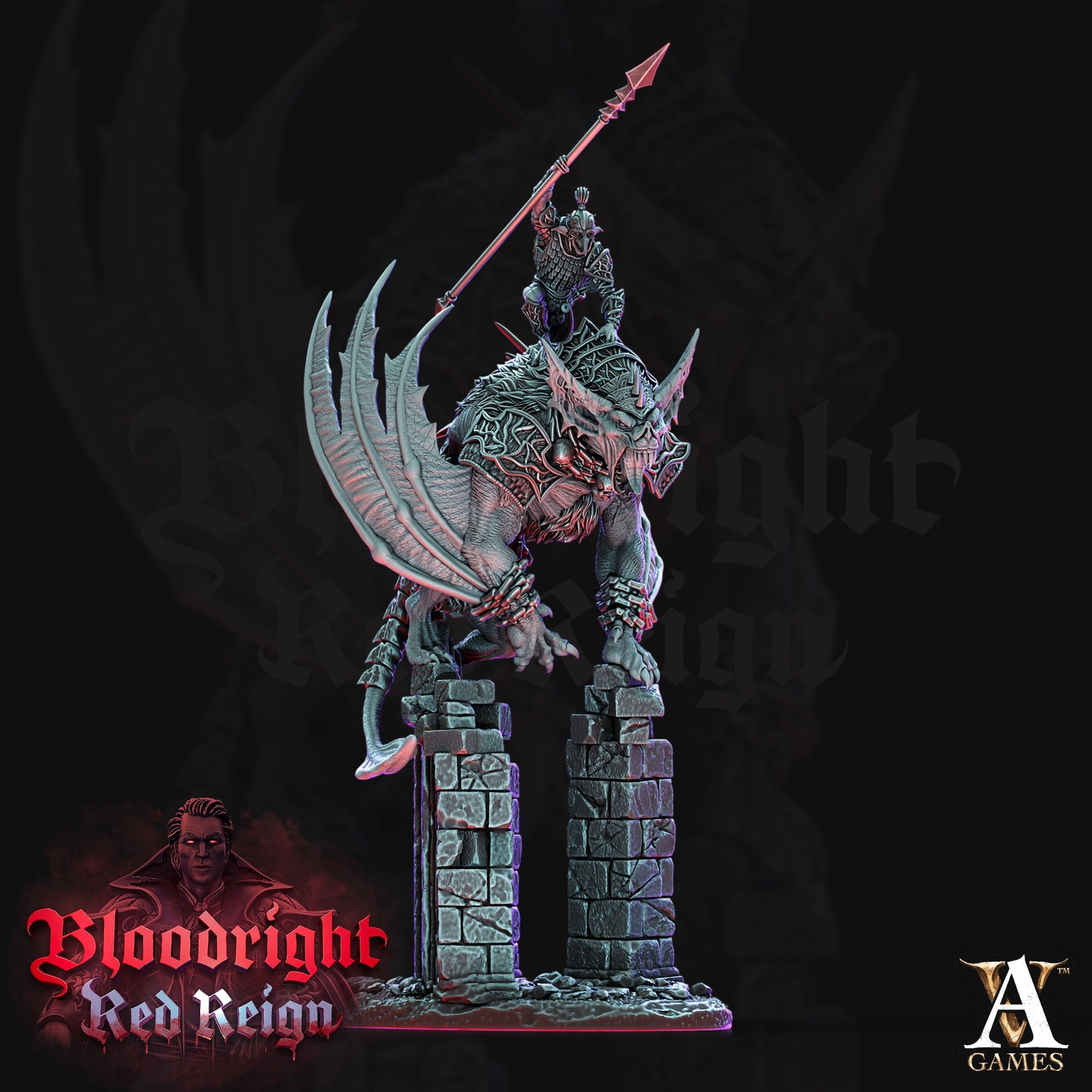Batwarg Rider – Vampire Beast Cavalry (Bloodright: Red Reign – Archvillain Games)