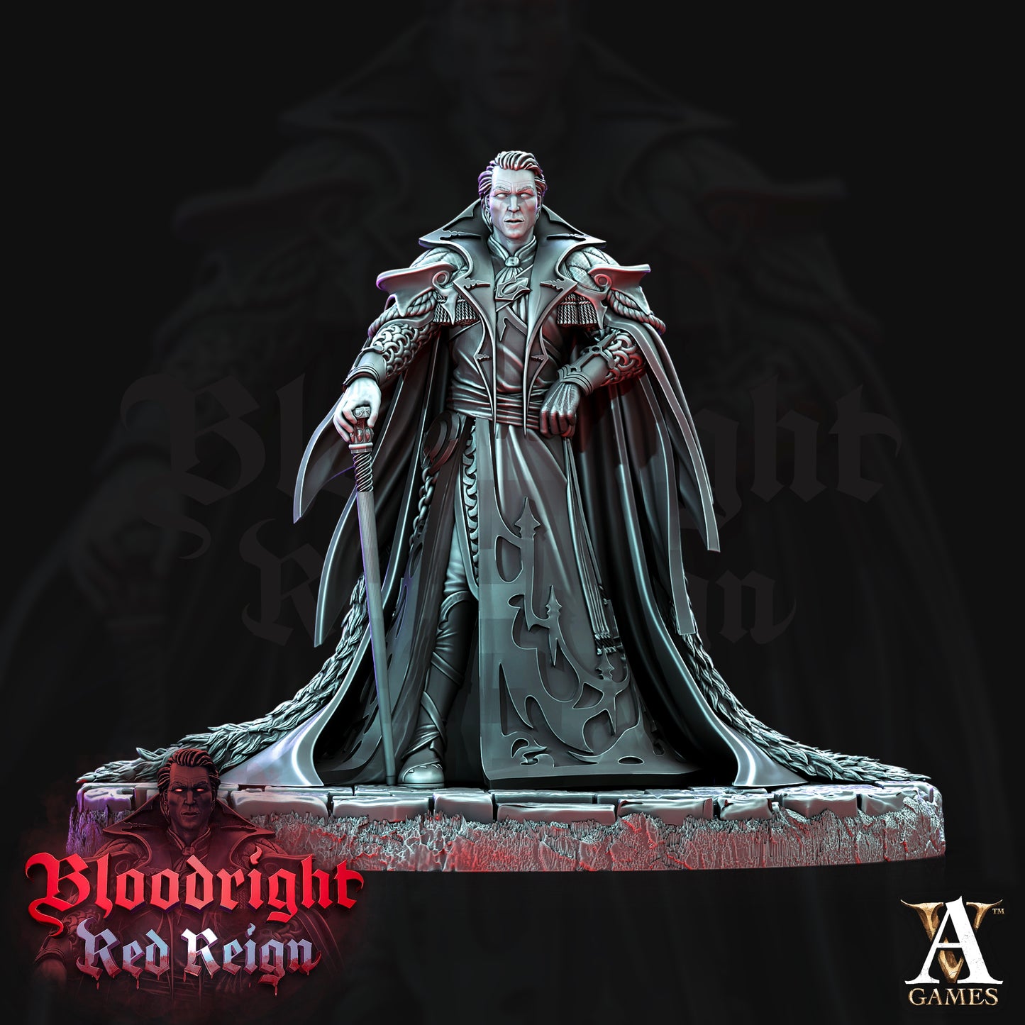 Count Vladimir Rosunescu – Vampire Lord Miniature | Archvillain Games – Bloodright: Red Reign