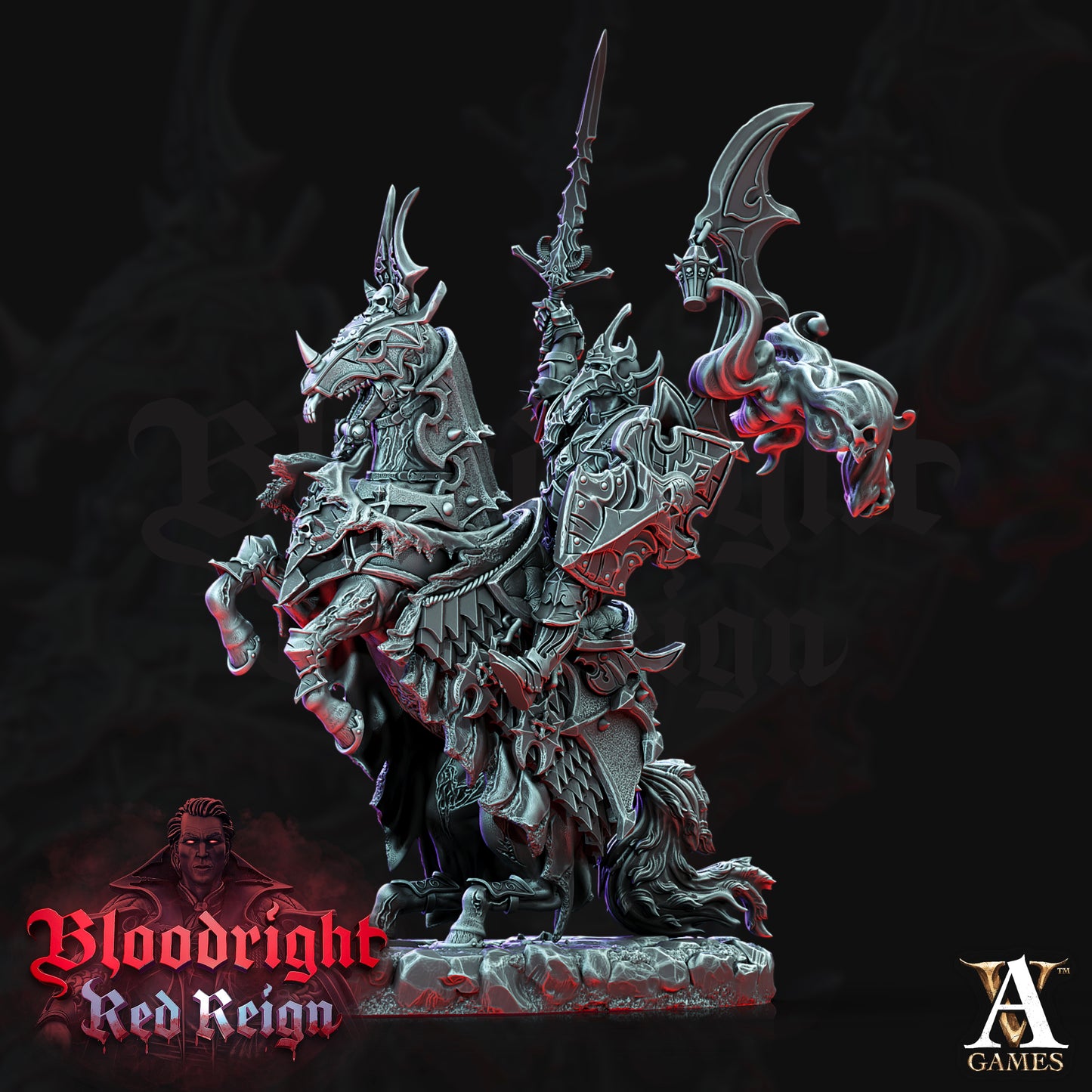 Dread Hussars – Undead Cavalry Miniatures | Archvillain Games – Bloodright: Red Reign