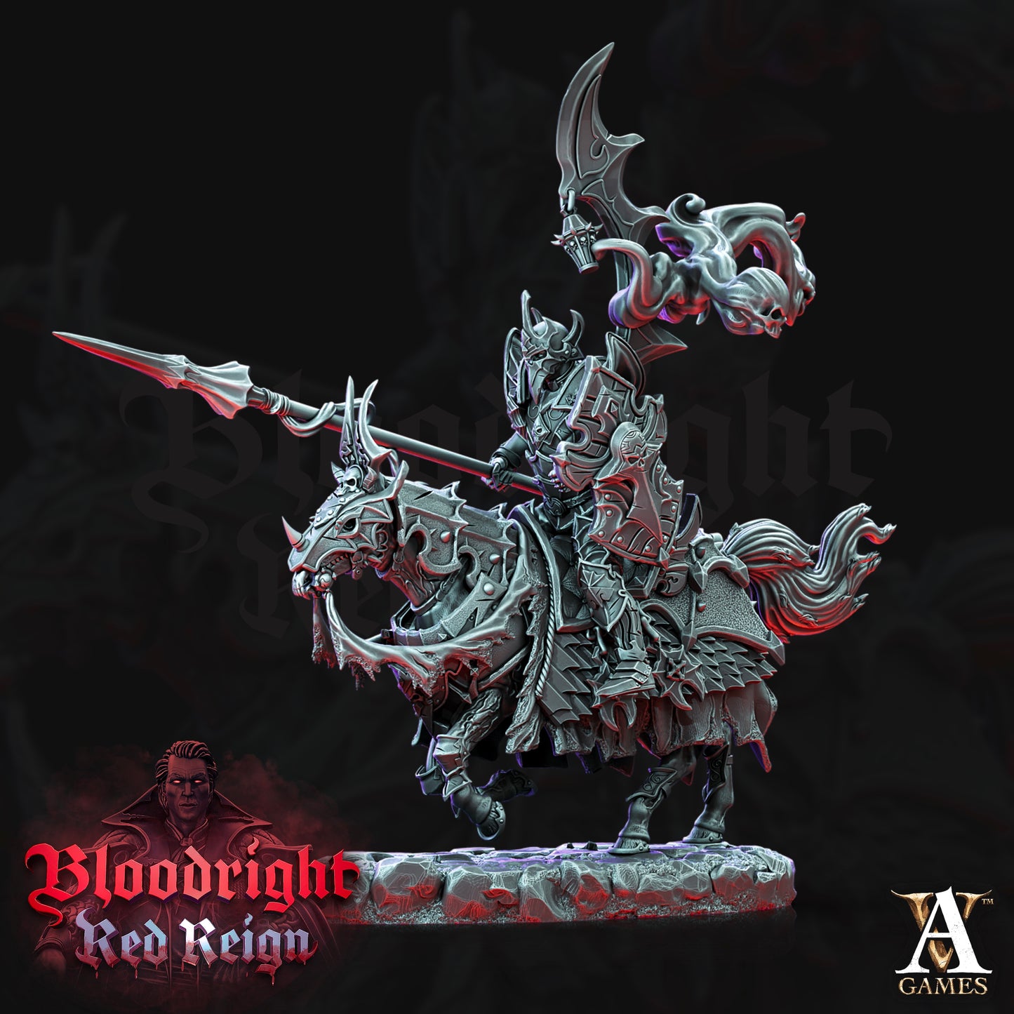 Dread Hussars – Undead Cavalry Miniatures | Archvillain Games – Bloodright: Red Reign