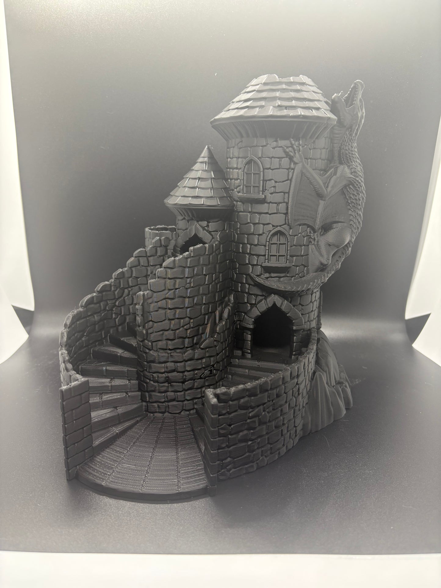 Wyvern Dice Tower Keep – 3D Printed Fantasy Dice Tower | Painted or Unpainted | Tabletop & RPG Accessory by CraftyKid3D