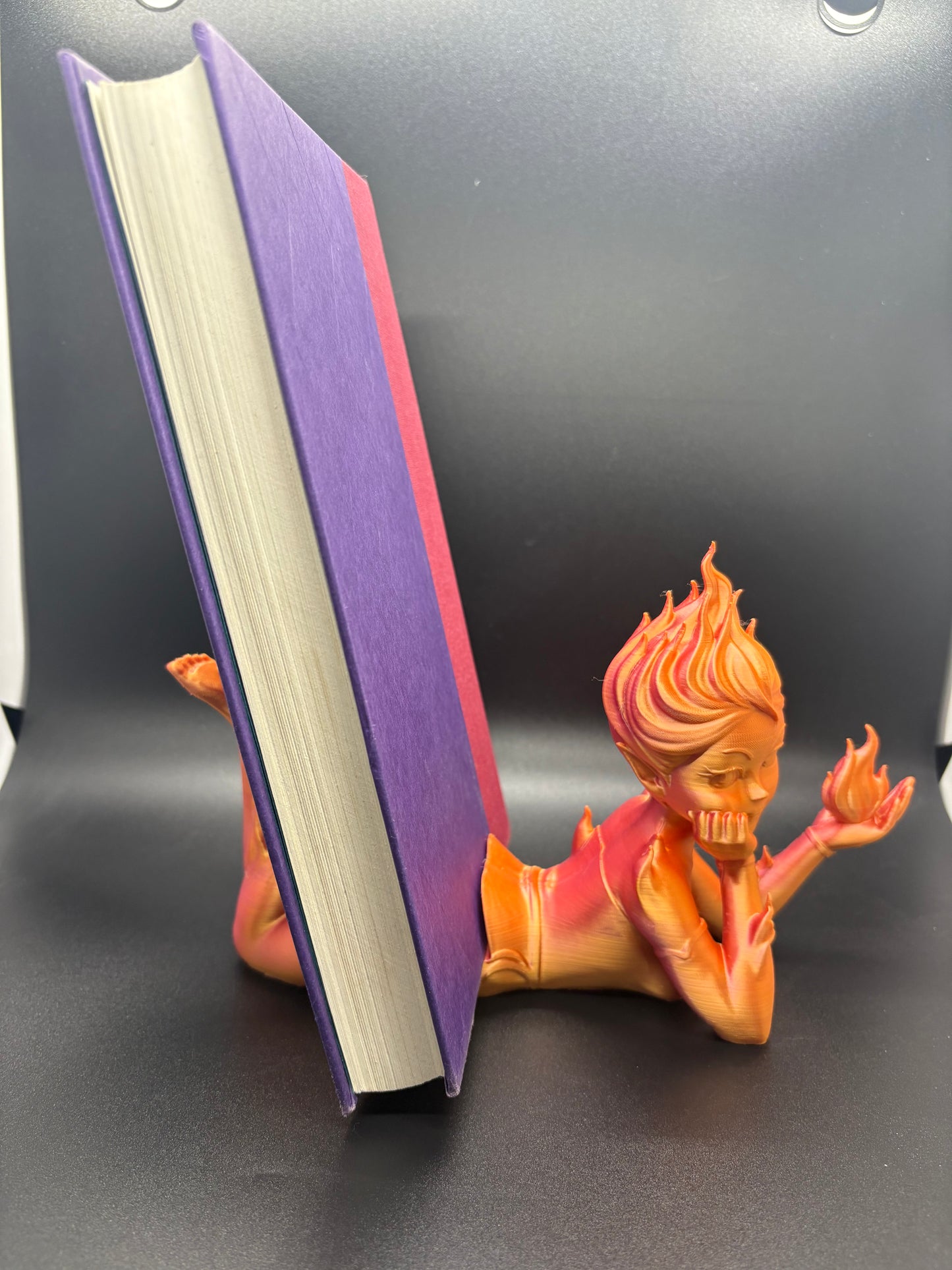 Fire Sprite Book Display – 3D Printed Fantasy Holder by CraftyKid3D