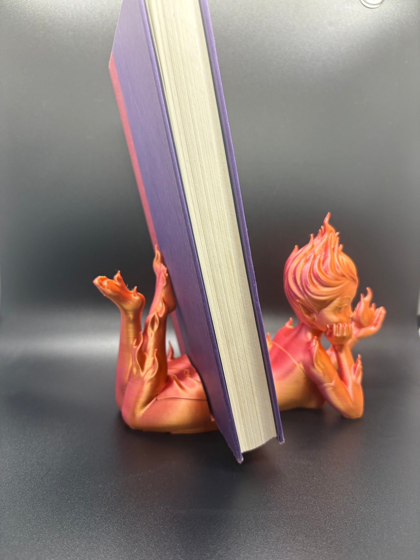 Fire Sprite Book Display – 3D Printed Fantasy Holder by CraftyKid3D
