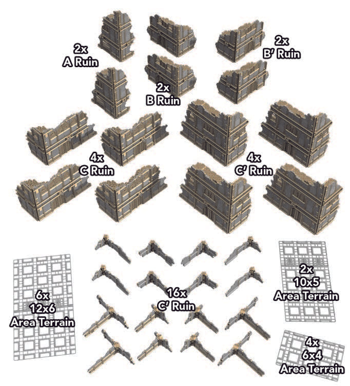 Foldable gothic ruins terrain for 28mm games
Sci-fi wargame terrain printable scenery
Modular ruin terrain for RPG battle maps
Unpainted gothic ruins tabletop terrain