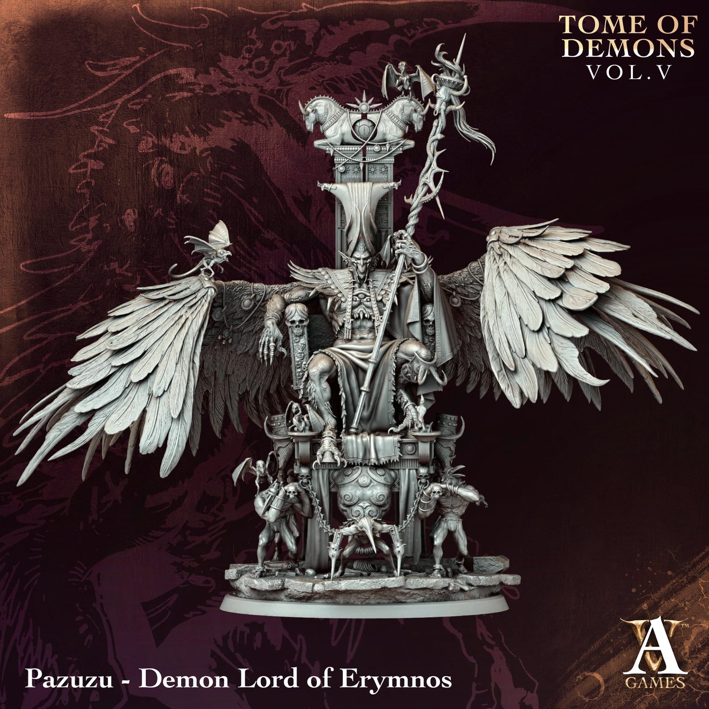 Pazuzu – Demon Lord of Erymnos | Tome of Demons Vol. V | Archvillain Games | 100mm Centerpiece Model