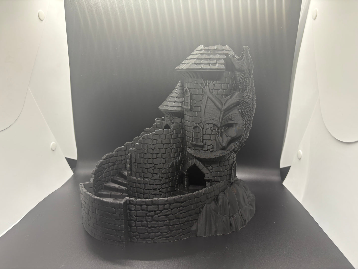 Wyvern Dice Tower Keep – 3D Printed Fantasy Dice Tower | Painted or Unpainted | Tabletop & RPG Accessory by CraftyKid3D