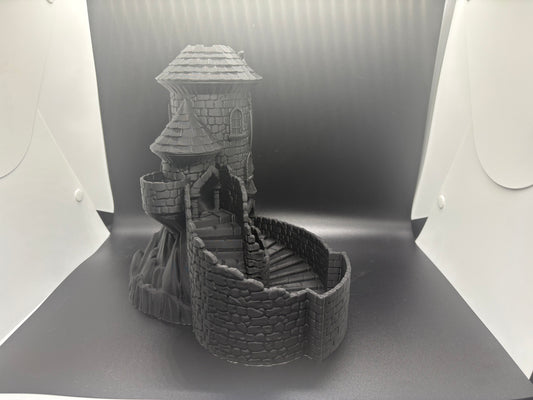 Wyvern Dice Tower Keep – 3D Printed Fantasy Dice Tower | Painted or Unpainted | Tabletop & RPG Accessory by CraftyKid3D