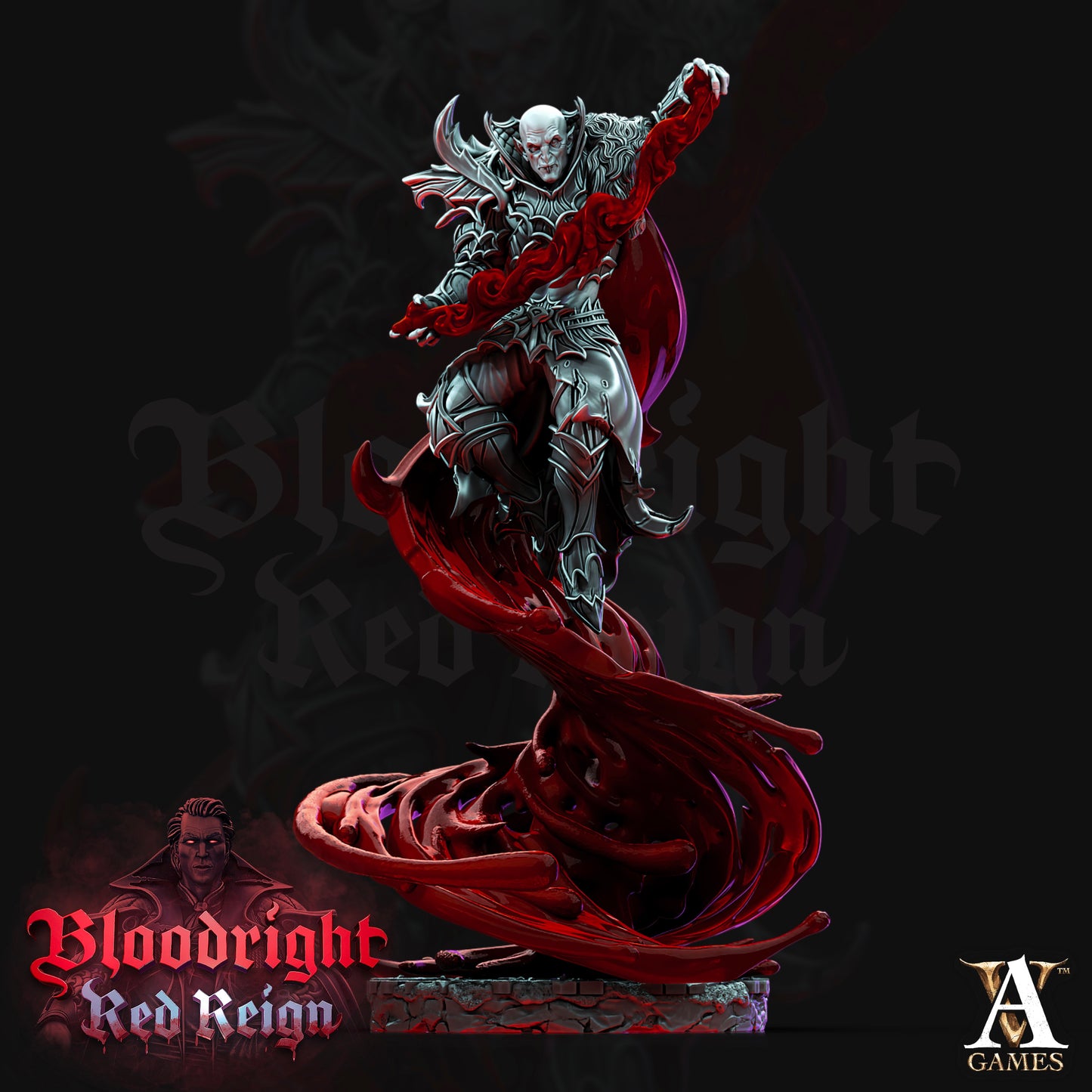 Bloodcloaks – Vampire Sorcerer Miniatures | Archvillain Games – Bloodright: Red Reign