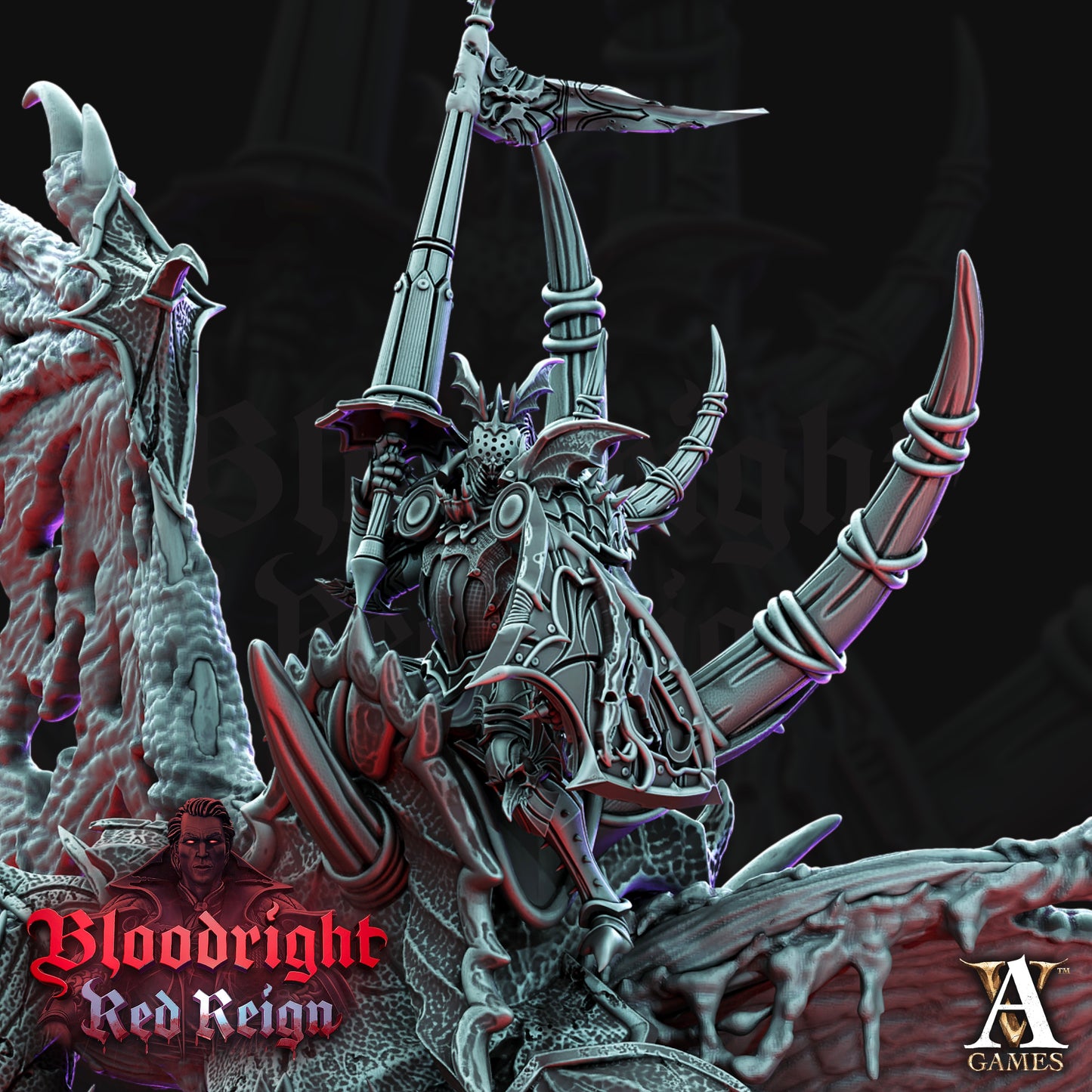 Dreadwing – Vampire War Drake & Rider (Single Model) | Archvillain Games – Bloodright: Red Reign