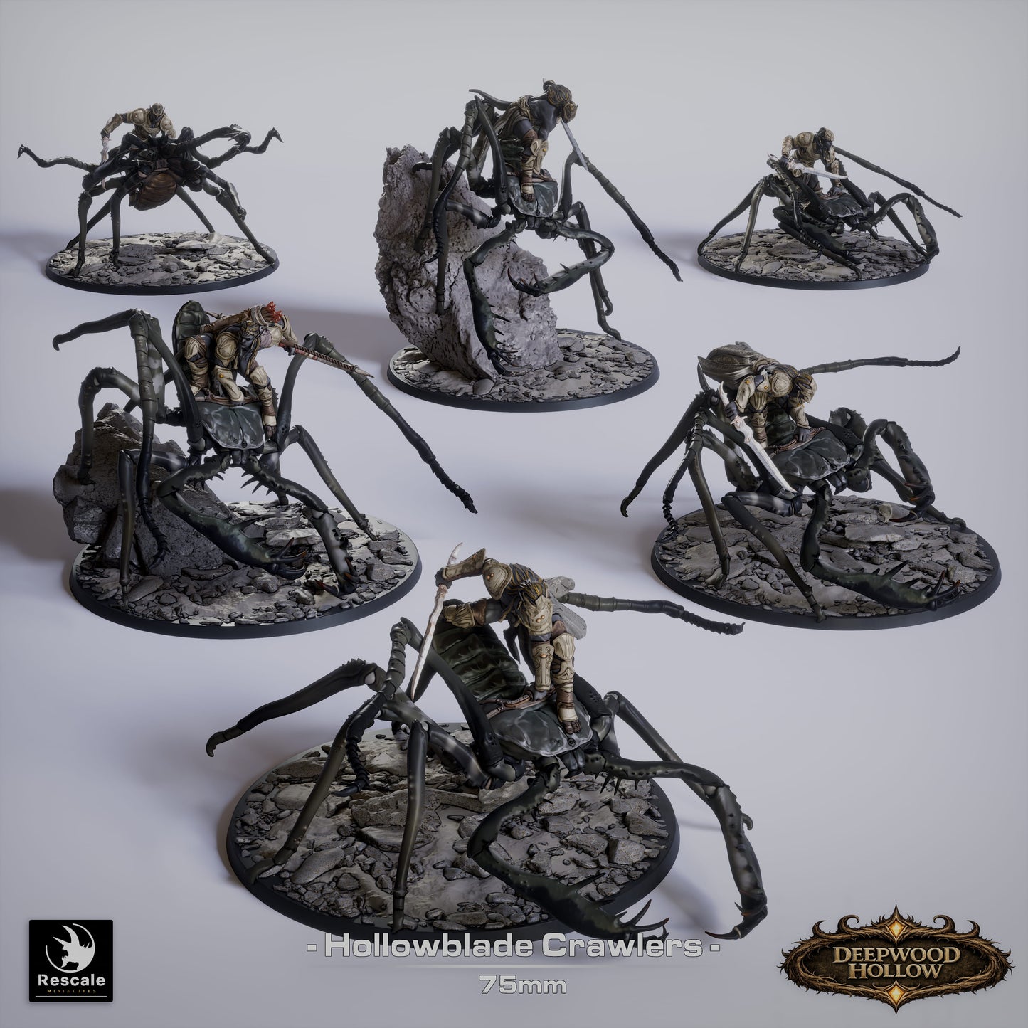 Hollowblade Crawlers – Deepwood Hollow | Rescale Miniatures | Dark Fantasy Cavalry | Tabletop RPG Monsters