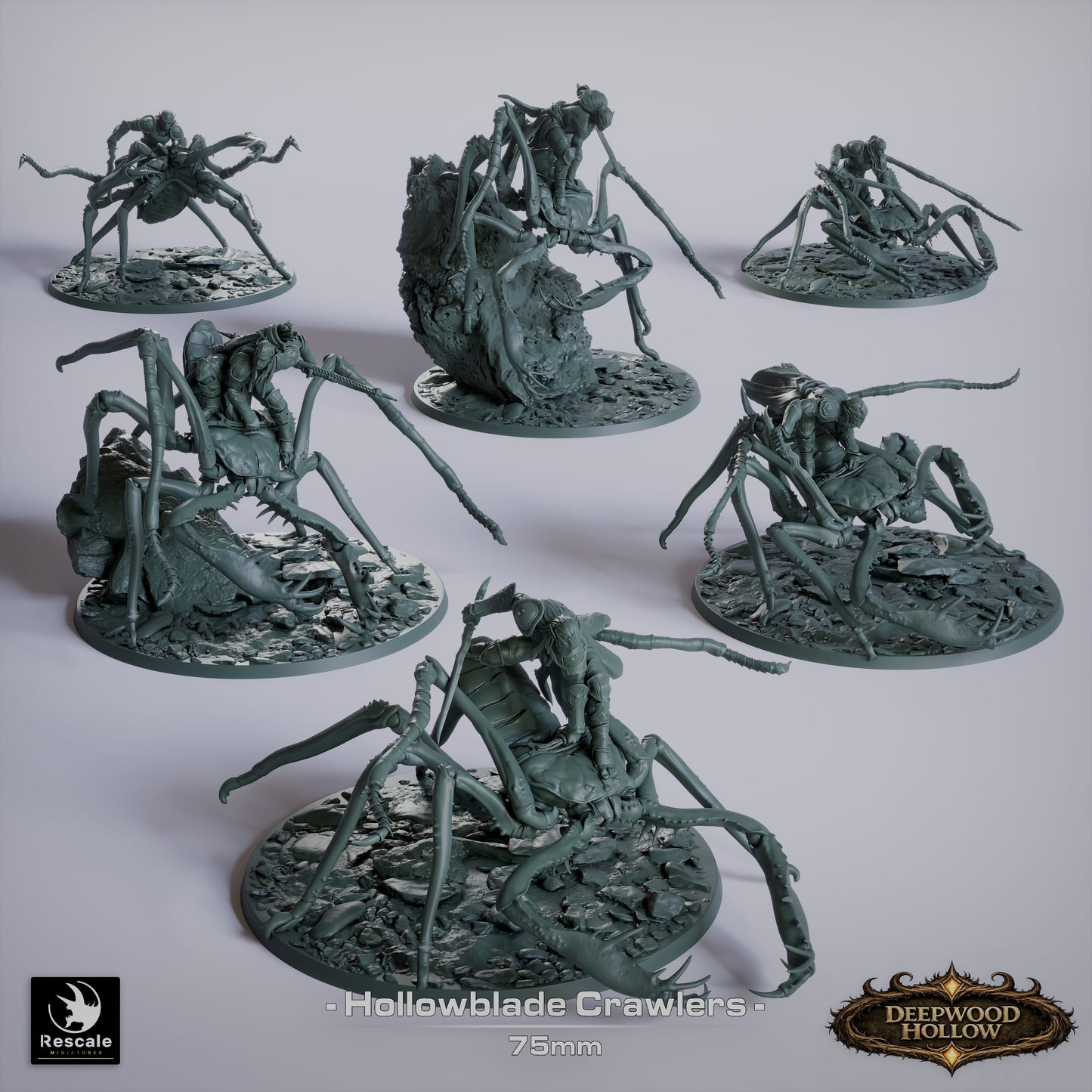 Hollowblade Crawlers – Deepwood Hollow | Rescale Miniatures | Dark Fantasy Cavalry | Tabletop RPG Monsters
