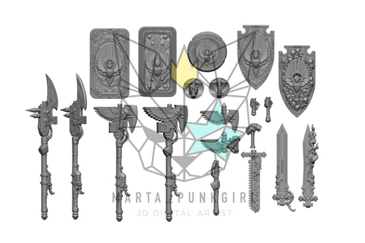 Heavy Grecoroman Weapons & Arms (Set of 10) – Resin Conversion Bits by MartaPunkgirl