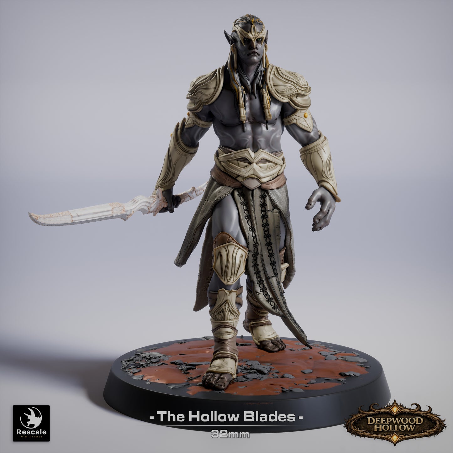 The Hollow Blades – Dark Elf Warrior Set (15 Models) | Deepwood Hollow | Rescale Miniatures | Fantasy Infantry | Tabletop RPG Miniatures