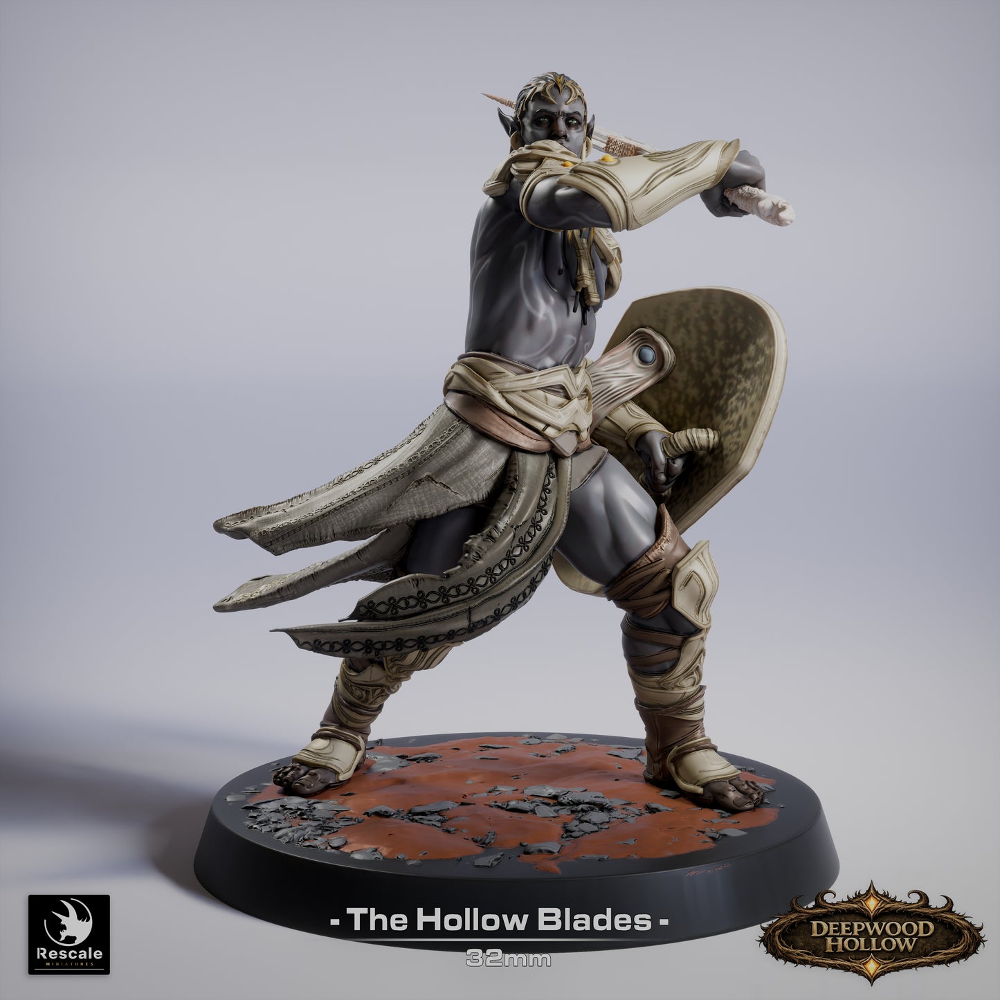 The Hollow Blades – Dark Elf Warrior Set (15 Models) | Deepwood Hollow | Rescale Miniatures | Fantasy Infantry | Tabletop RPG Miniatures
