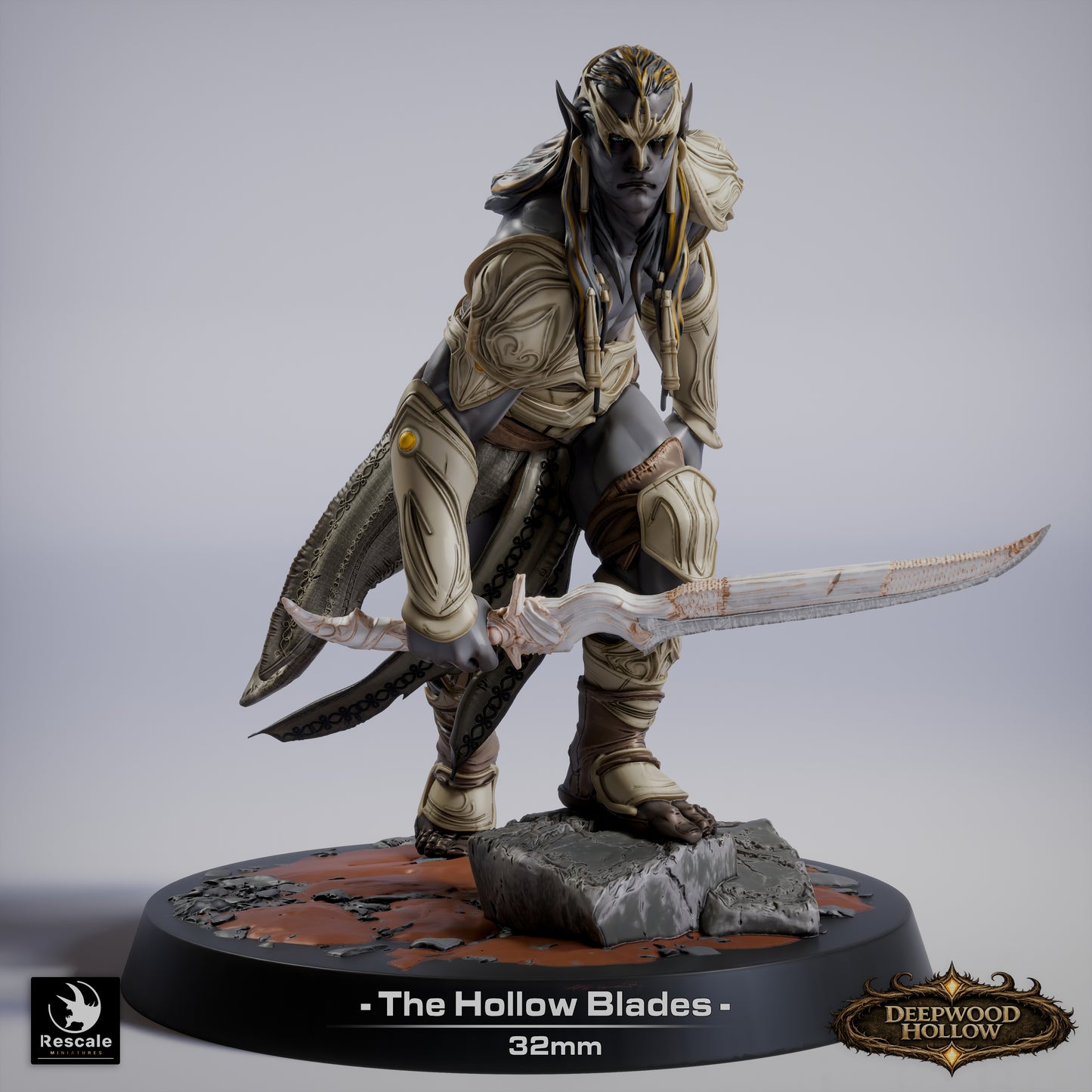 The Hollow Blades – Dark Elf Warrior Set (15 Models) | Deepwood Hollow | Rescale Miniatures | Fantasy Infantry | Tabletop RPG Miniatures