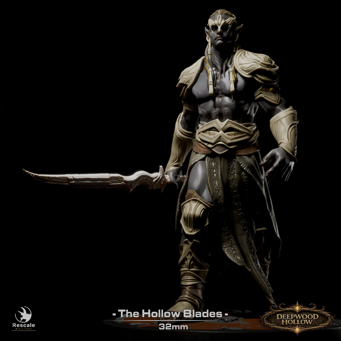 The Hollow Blades – Dark Elf Warrior Set (15 Models) | Deepwood Hollow | Rescale Miniatures | Fantasy Infantry | Tabletop RPG Miniatures