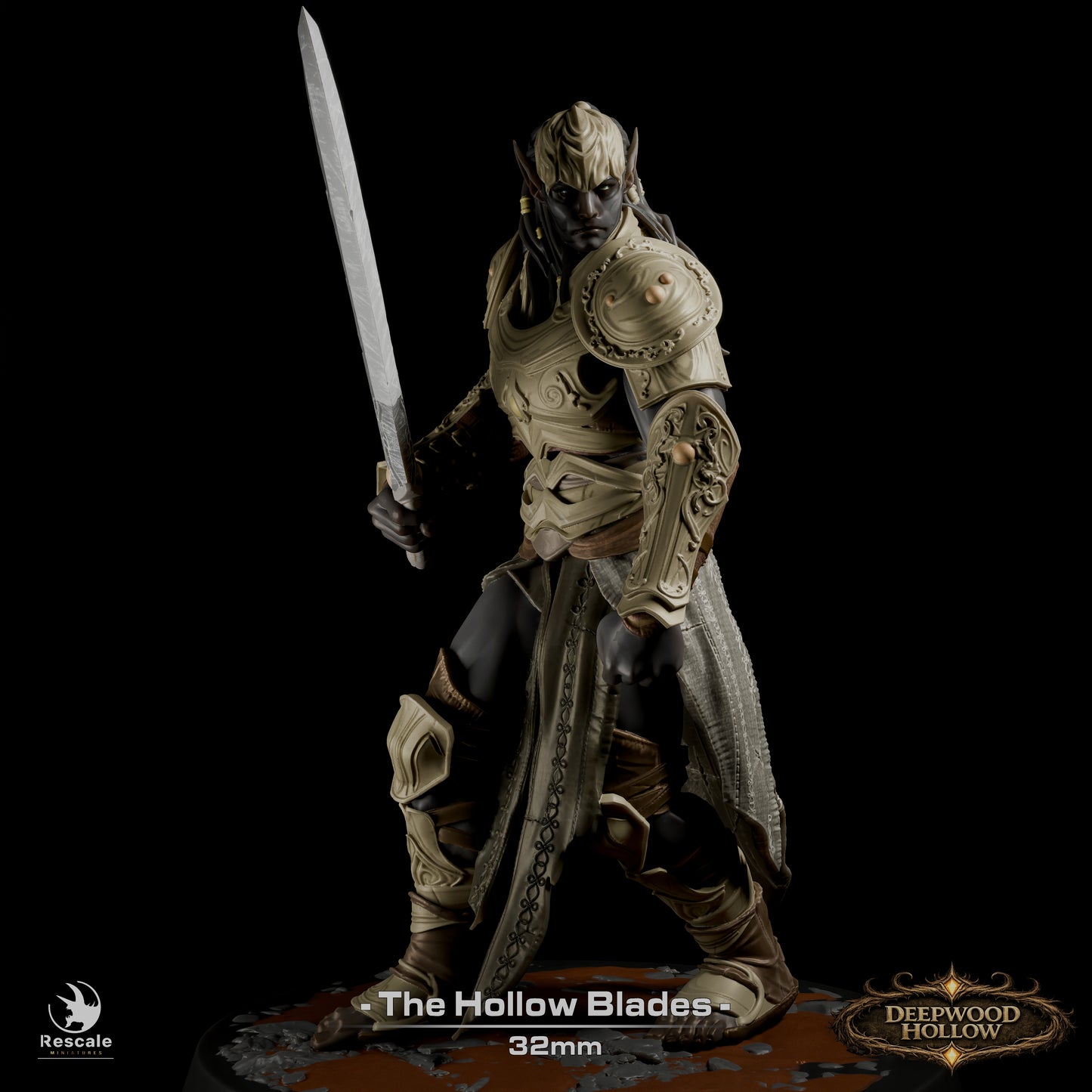The Hollow Blades – Dark Elf Warrior Set (15 Models) | Deepwood Hollow | Rescale Miniatures | Fantasy Infantry | Tabletop RPG Miniatures