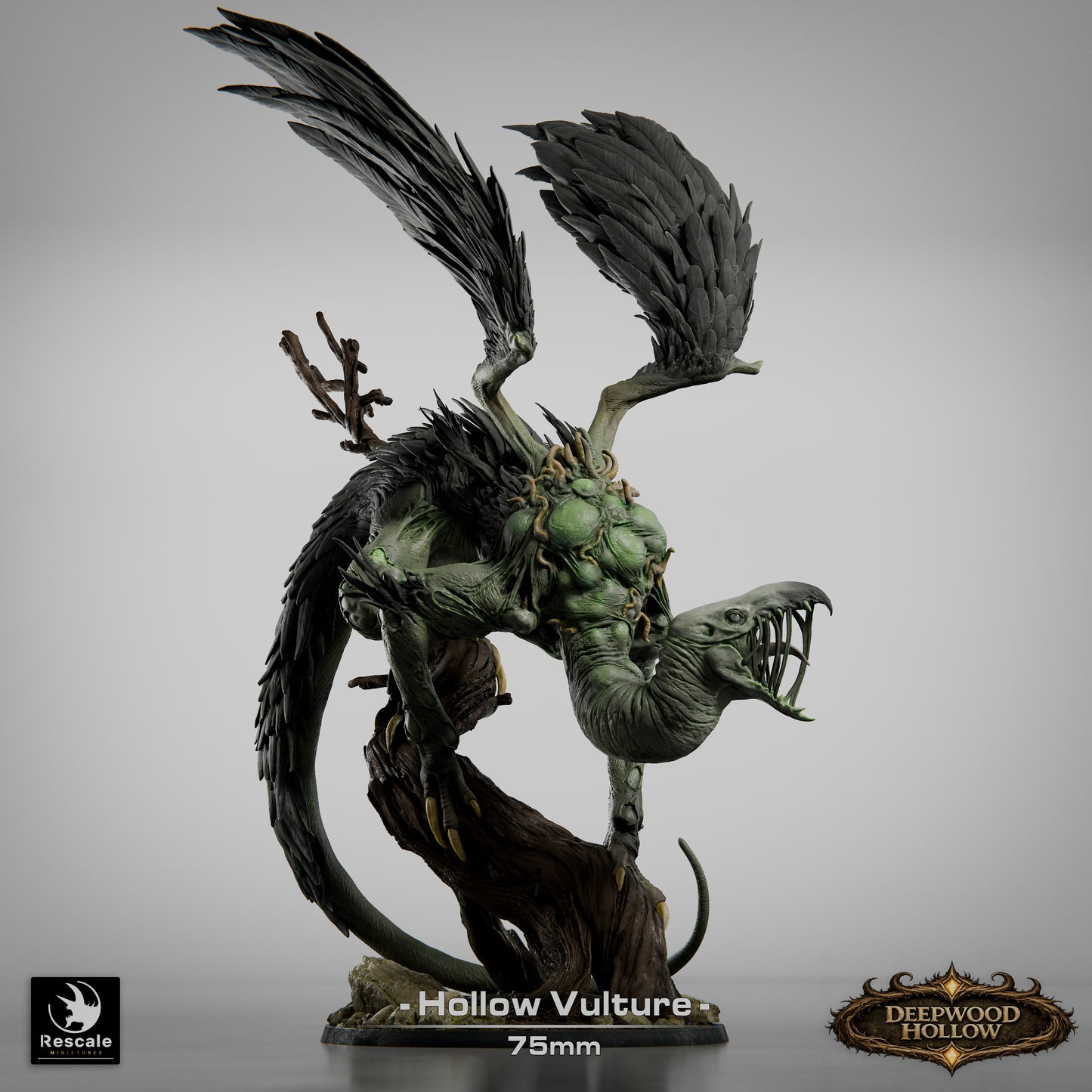 Hollow Vulture Miniature – Deepwood Hollow Fantasy RPG Monster (75mm)