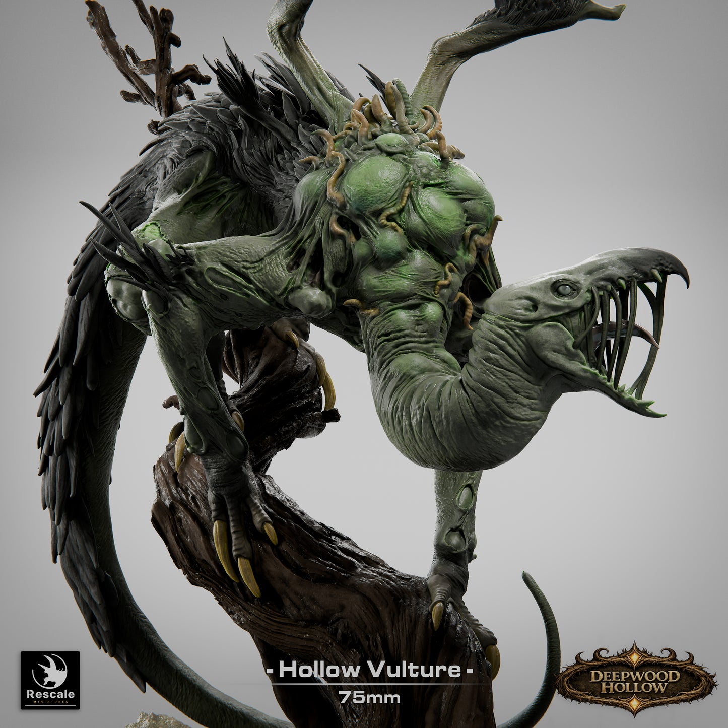 Hollow Vulture Miniature – Deepwood Hollow Fantasy RPG Monster (75mm)
