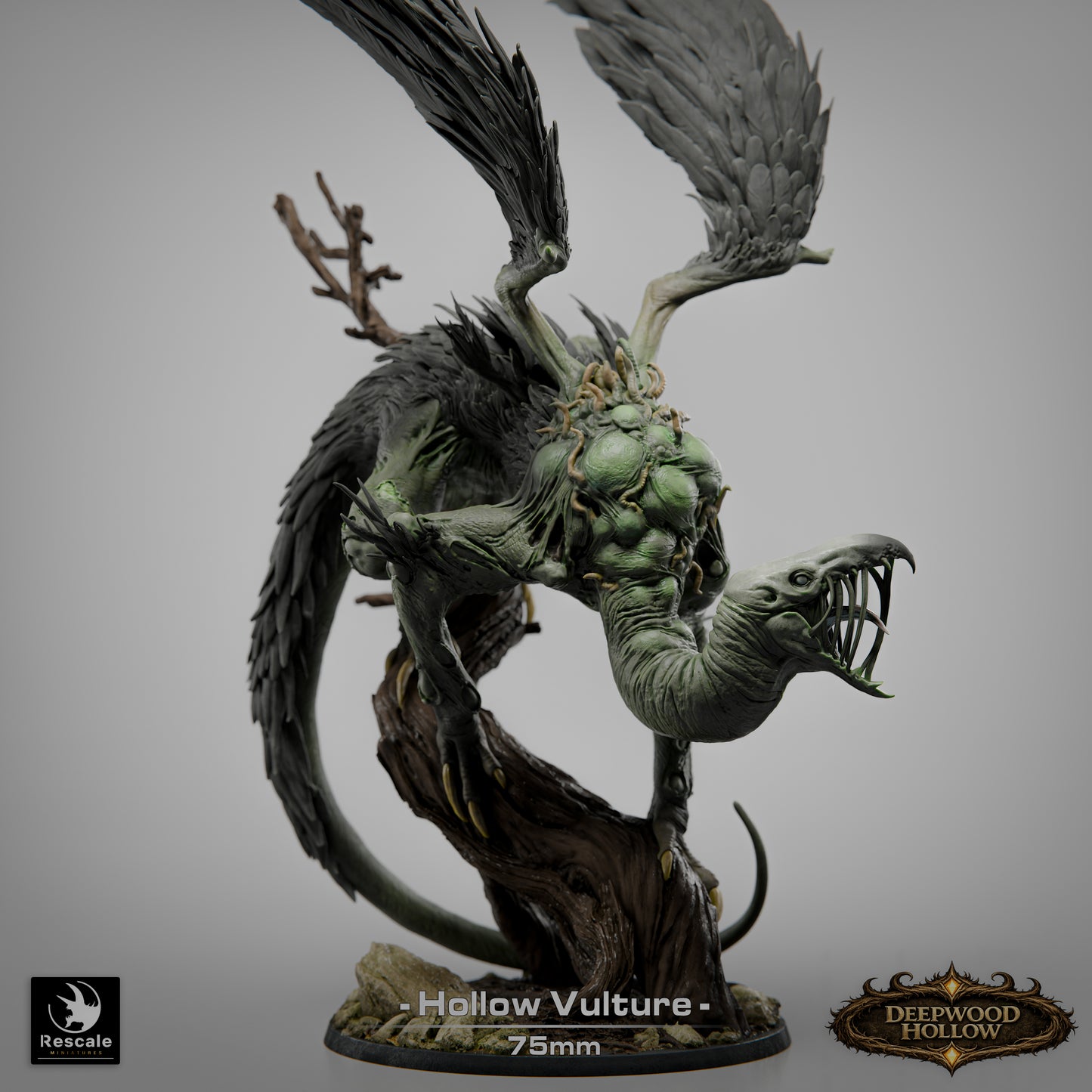 Hollow Vulture Miniature – Deepwood Hollow Fantasy RPG Monster (75mm)