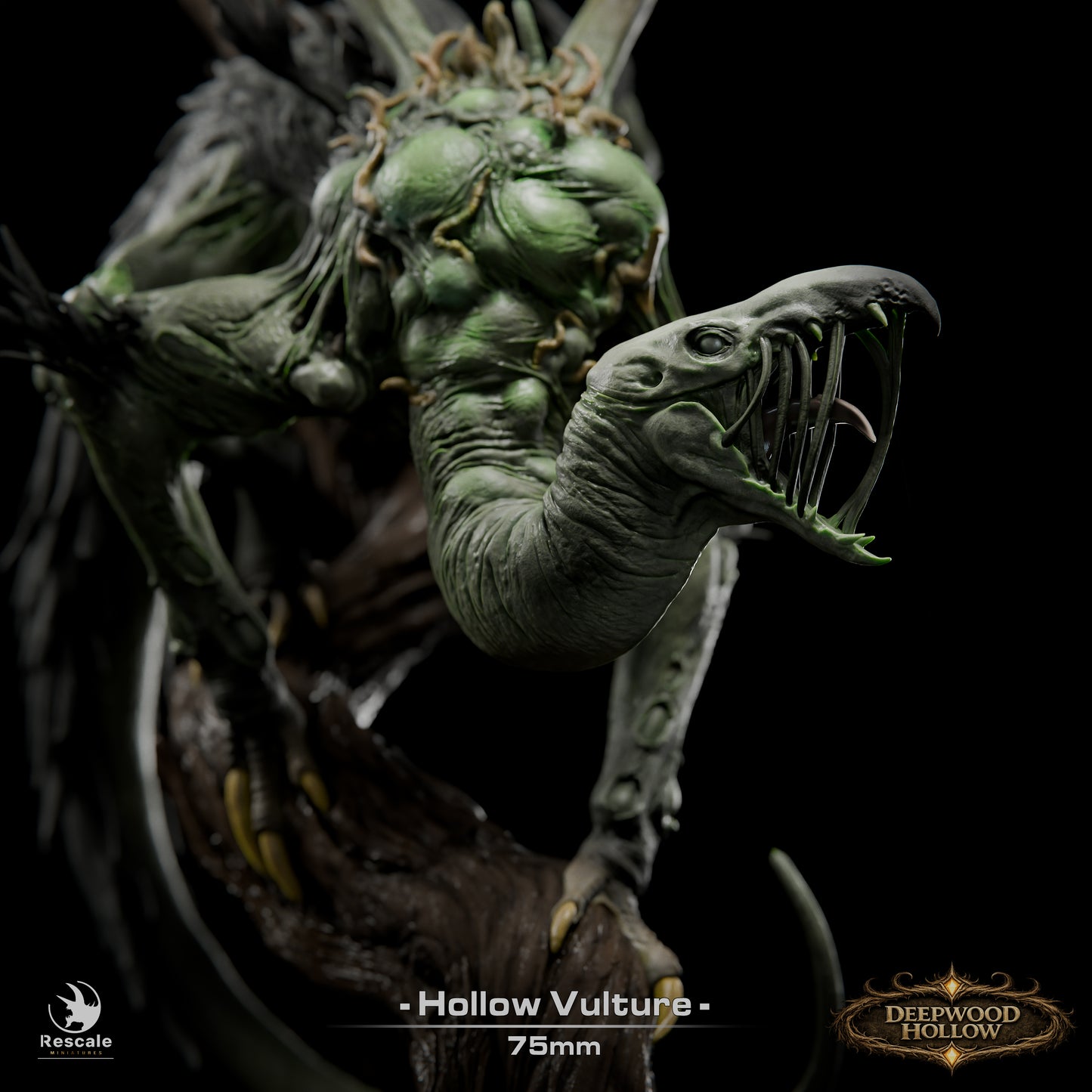 Hollow Vulture Miniature – Deepwood Hollow Fantasy RPG Monster (75mm)