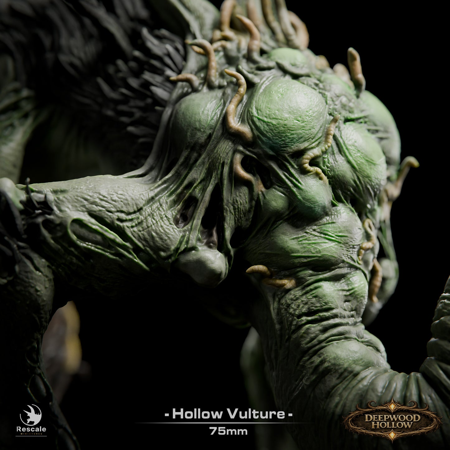 Hollow Vulture Miniature – Deepwood Hollow Fantasy RPG Monster (75mm)