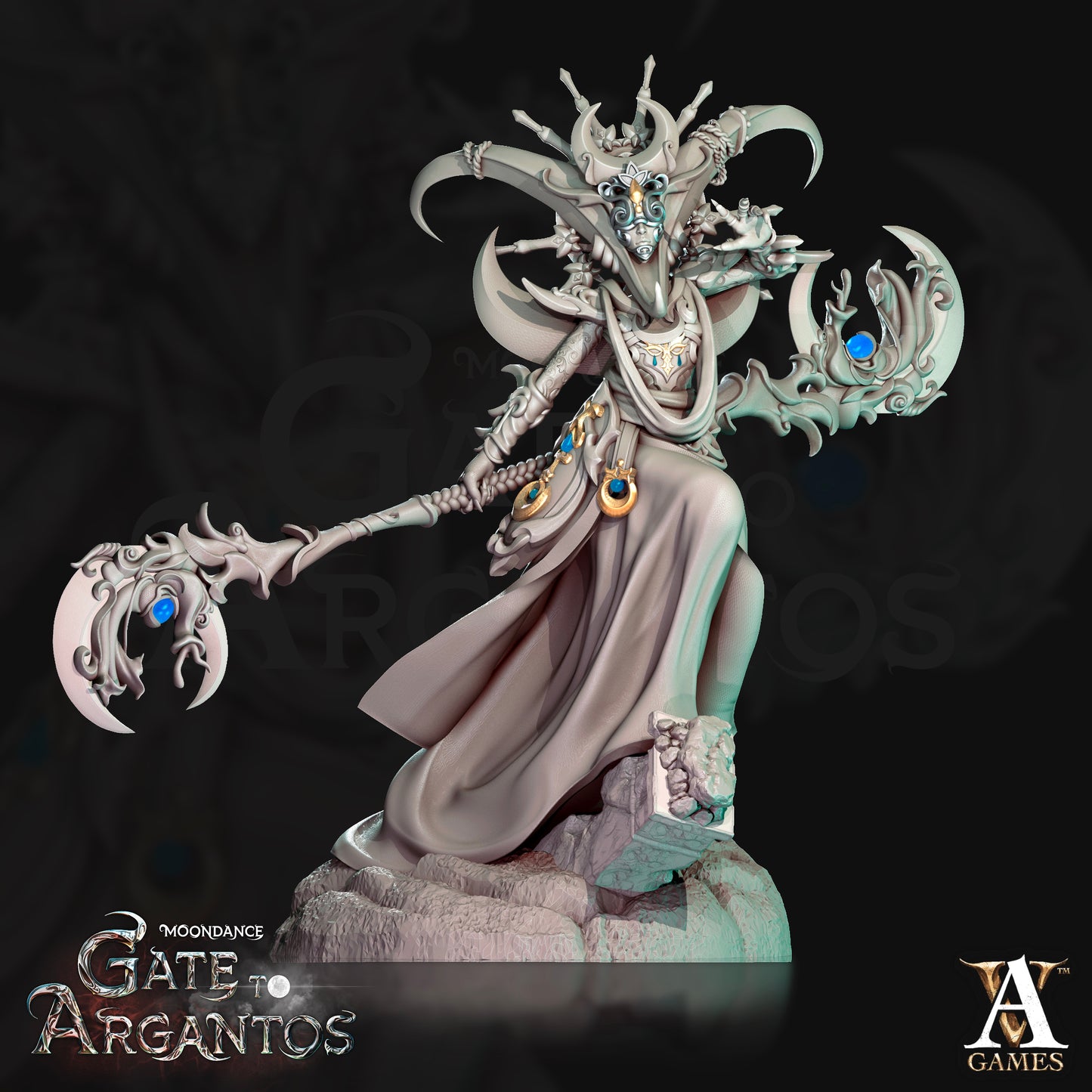 Mages of the Crescent – Moondance Gate to Argantos – Archvillain Games Infantry Set (4 Models)