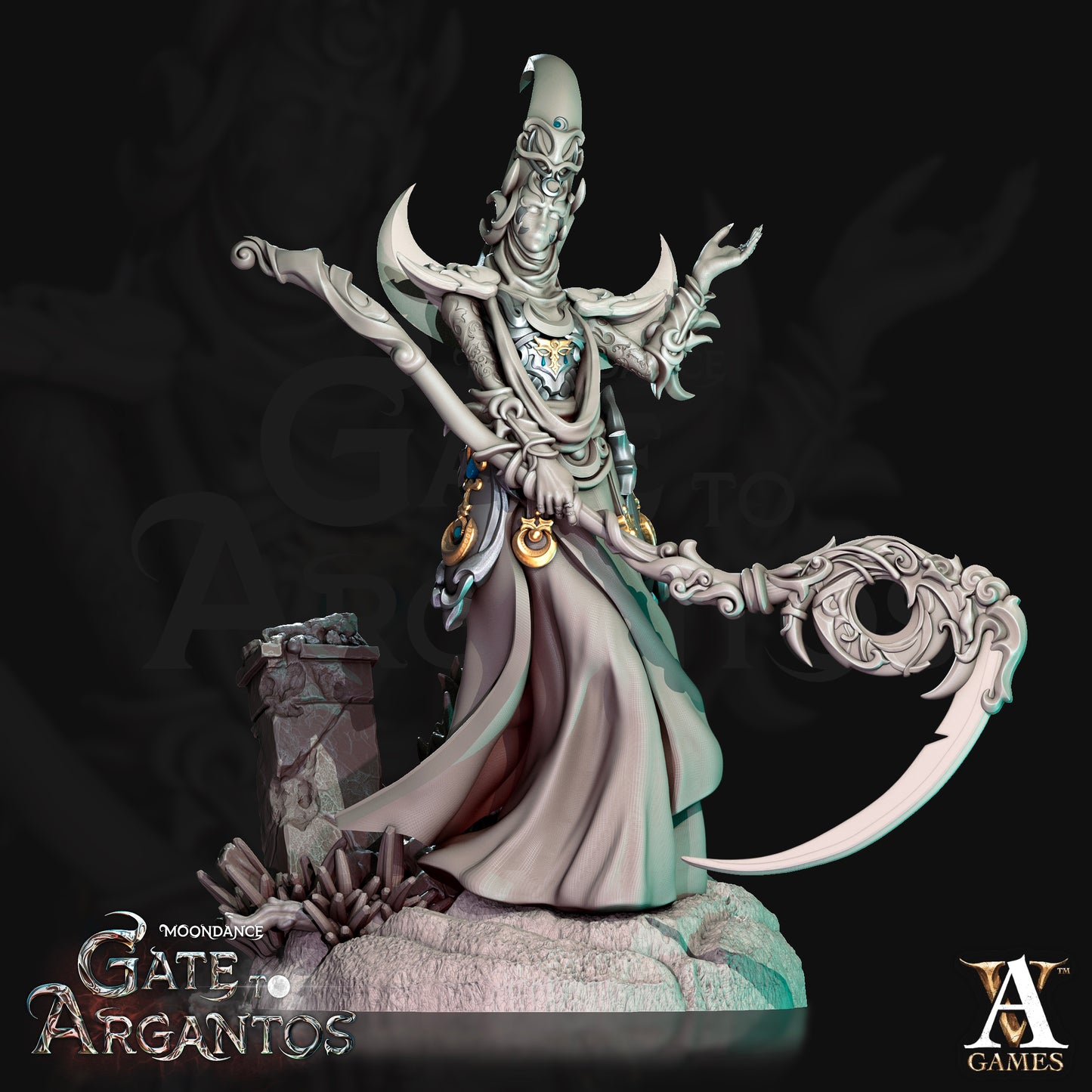 Mages of the Crescent – Moondance Gate to Argantos – Archvillain Games Infantry Set (4 Models)