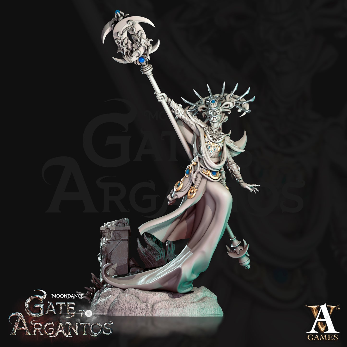 Mages of the Crescent – Moondance Gate to Argantos – Archvillain Games Infantry Set (4 Models)