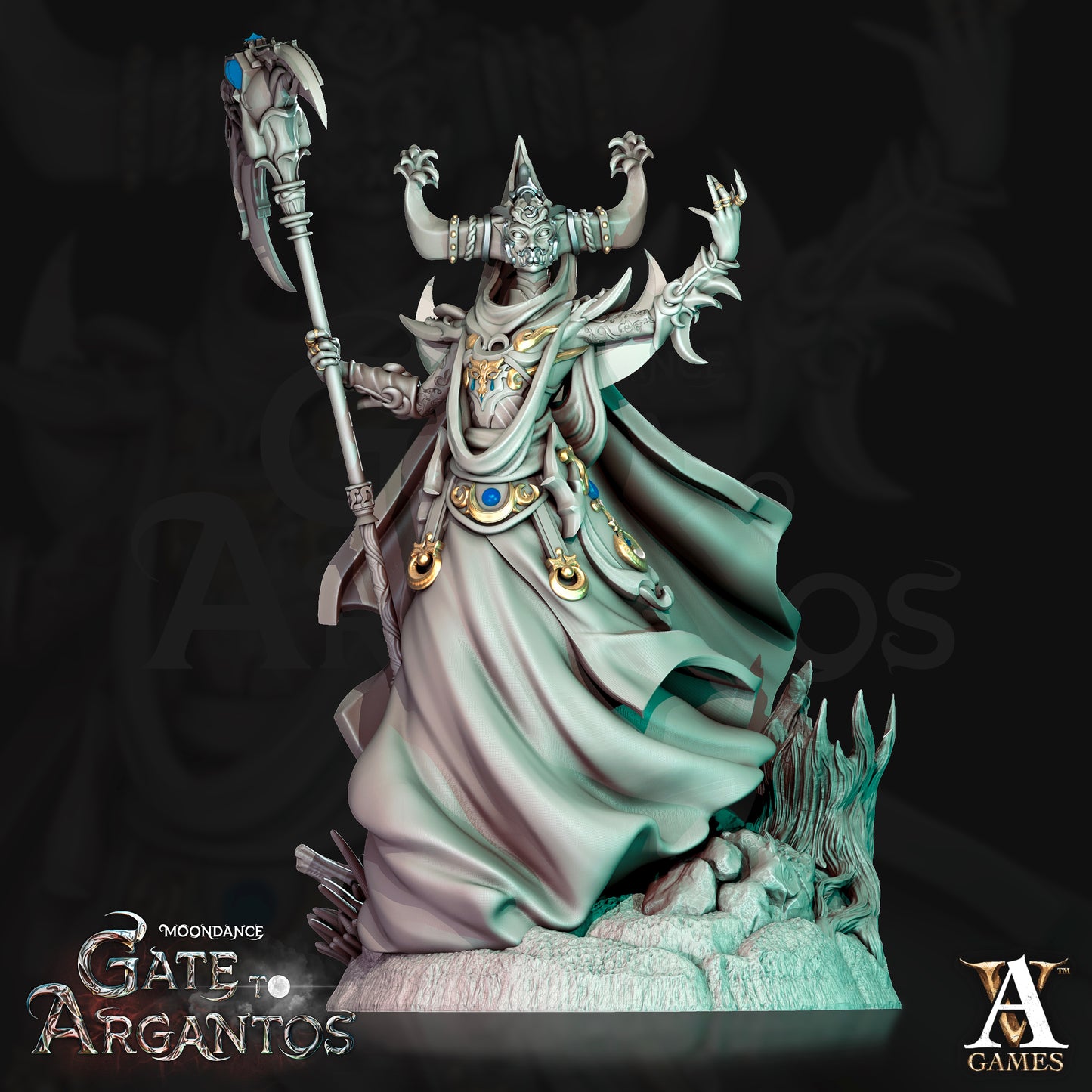Mages of the Crescent – Moondance Gate to Argantos – Archvillain Games Infantry Set (4 Models)