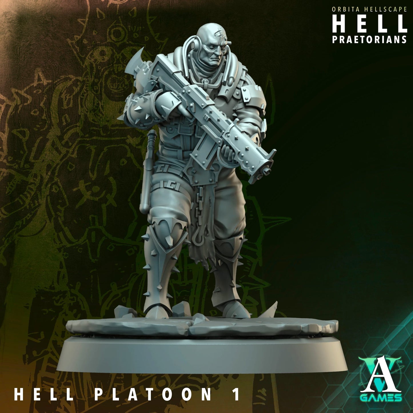 Hell Platoon Infantry Squad (10 Models) – w/ Optional Priest and Overseer | Resin Miniatures