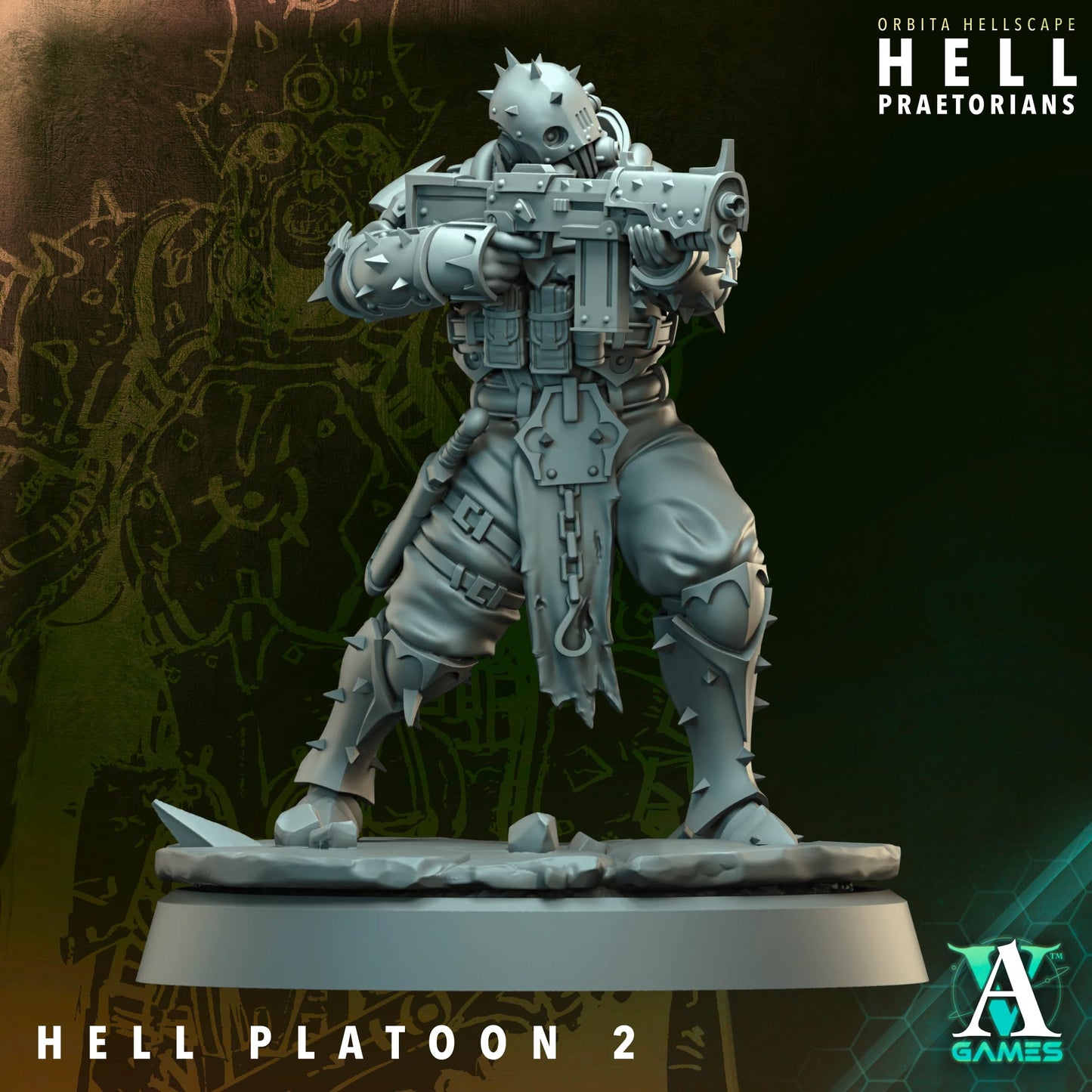 Hell Platoon Infantry Squad (10 Models) – w/ Optional Priest and Overseer | Resin Miniatures