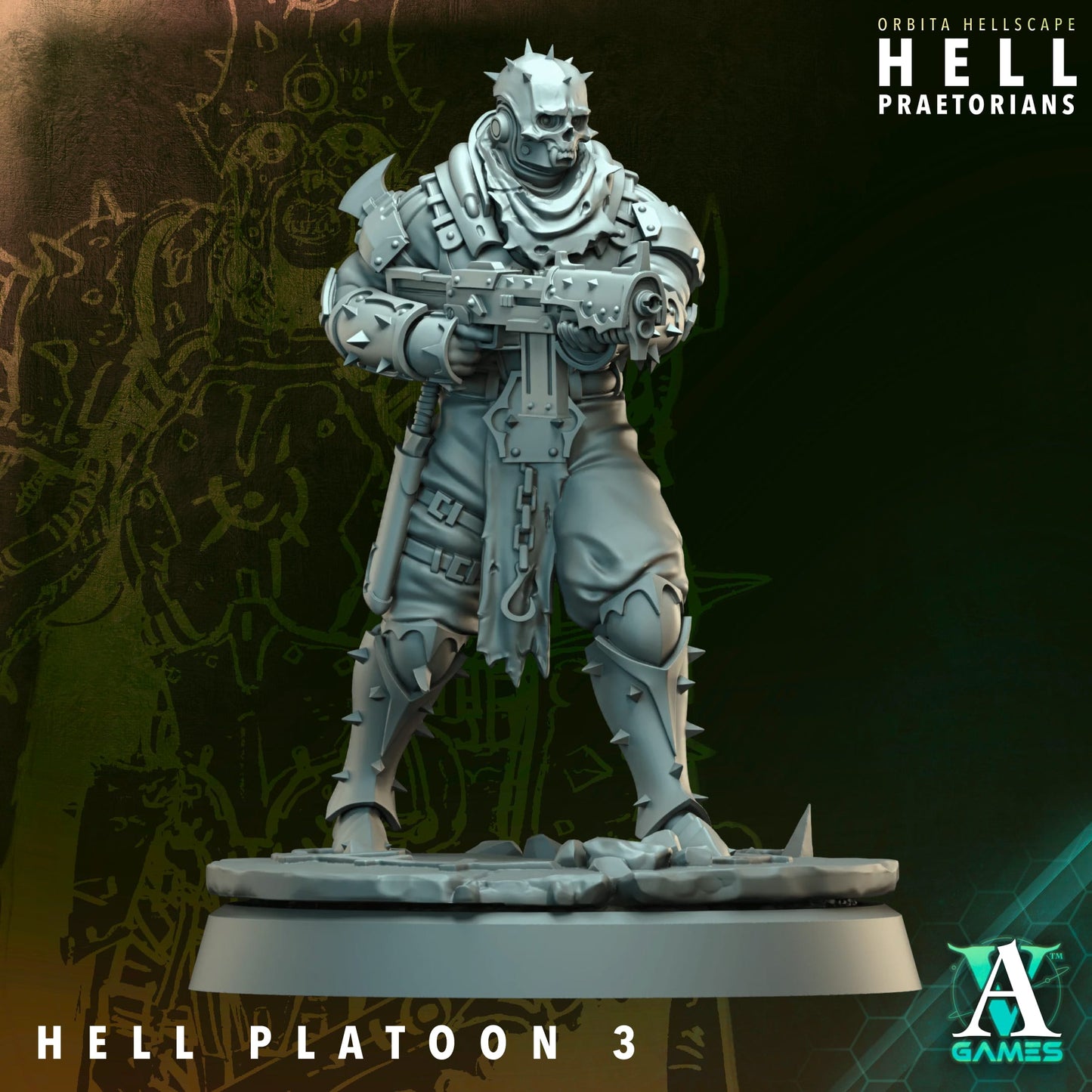 Hell Platoon Infantry Squad (10 Models) – w/ Optional Priest and Overseer | Resin Miniatures