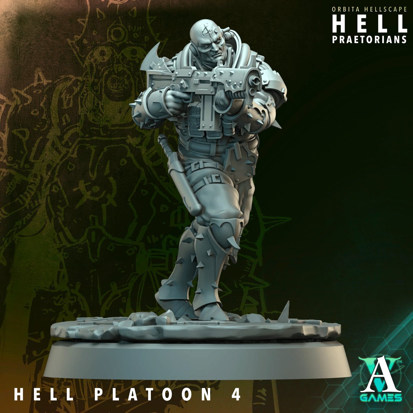 Hell Platoon Infantry Squad (10 Models) – w/ Optional Priest and Overseer | Resin Miniatures