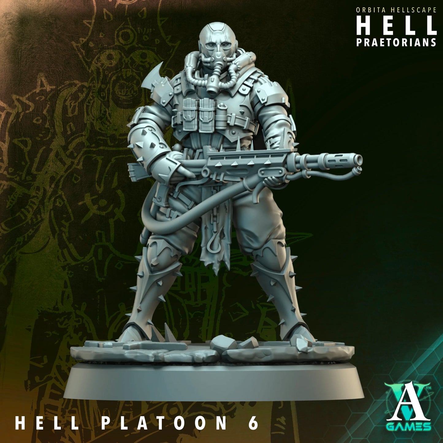 Hell Platoon Infantry Squad (10 Models) – w/ Optional Priest and Overseer | Resin Miniatures