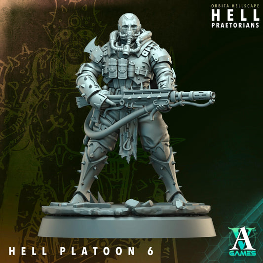 Hell Platoon Infantry Squad (10 Models) – w/ Optional Priest and Overseer | Resin Miniatures