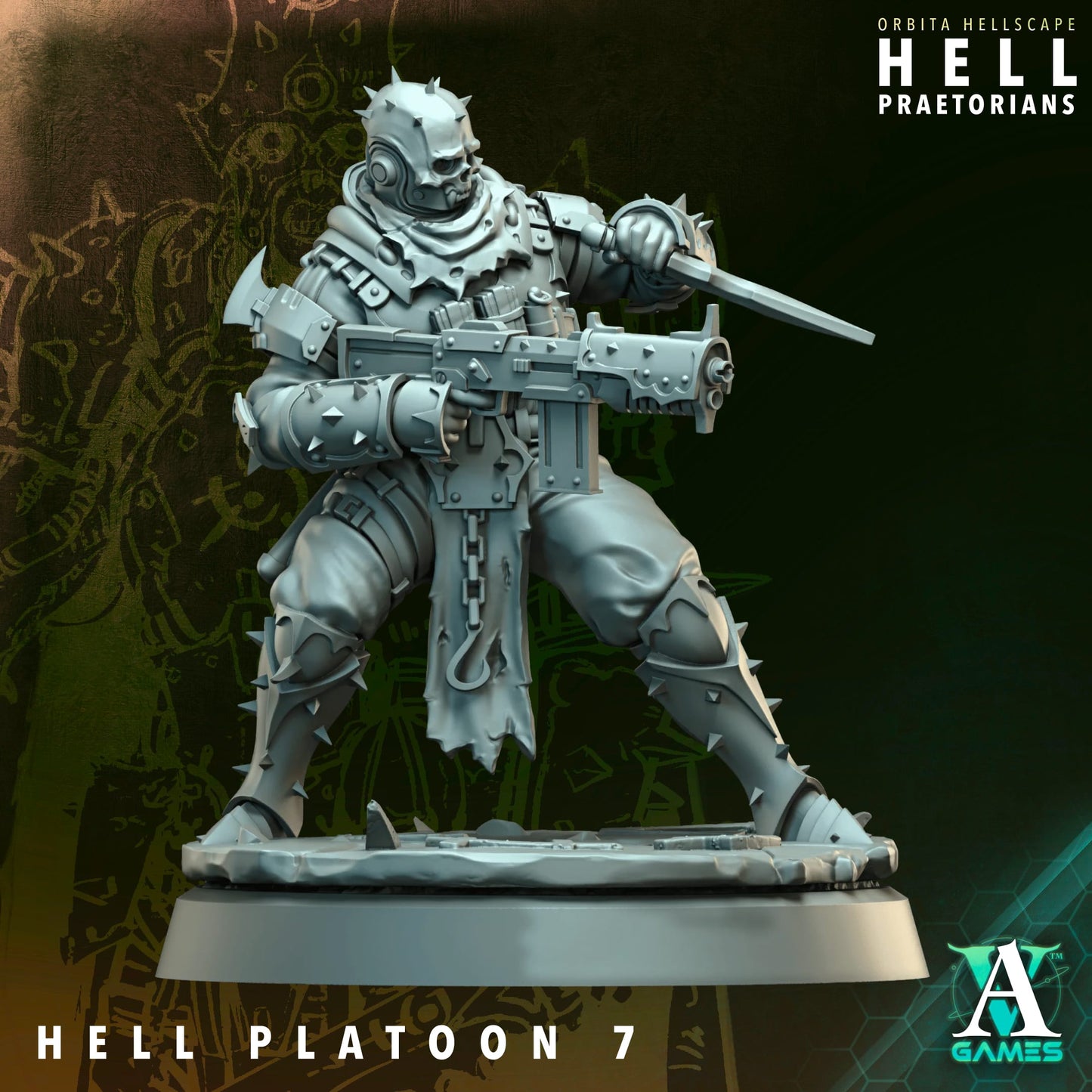 Hell Platoon Infantry Squad (10 Models) – w/ Optional Priest and Overseer | Resin Miniatures
