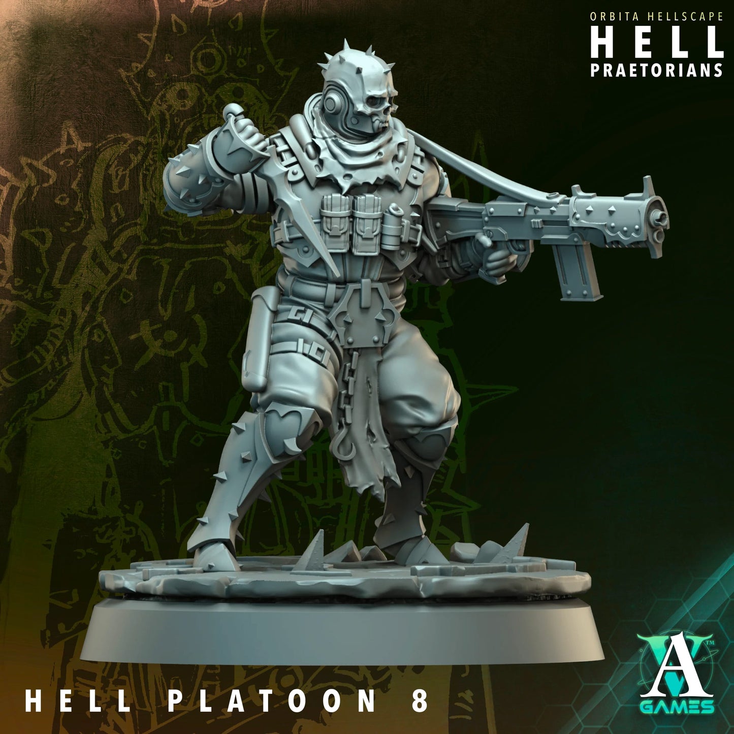 Hell Platoon Infantry Squad (10 Models) – w/ Optional Priest and Overseer | Resin Miniatures