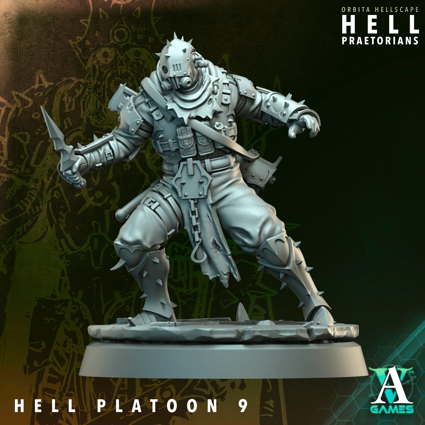 Hell Platoon Infantry Squad (10 Models) – w/ Optional Priest and Overseer | Resin Miniatures