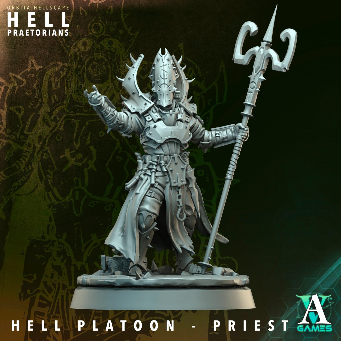 Hell Platoon Infantry Squad (10 Models) – w/ Optional Priest and Overseer | Resin Miniatures