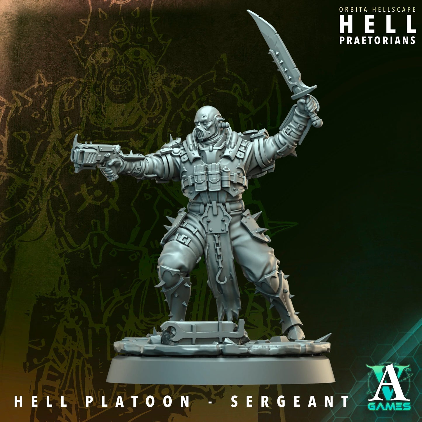 Hell Platoon Infantry Squad (10 Models) – w/ Optional Priest and Overseer | Resin Miniatures