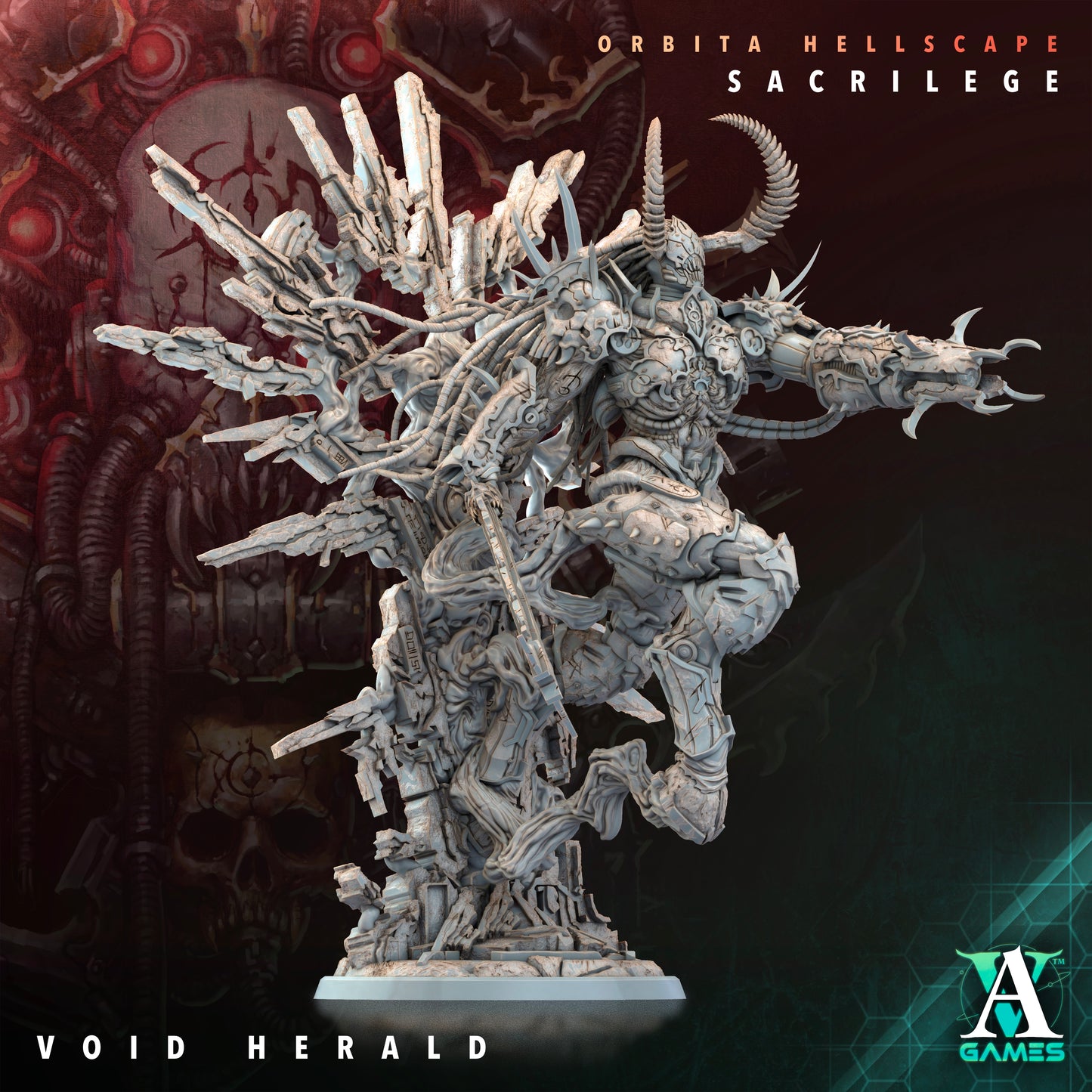 Void Herald – Dark Sci-Fi Horror Miniature | Orbita Hellscape | Archvillain Games