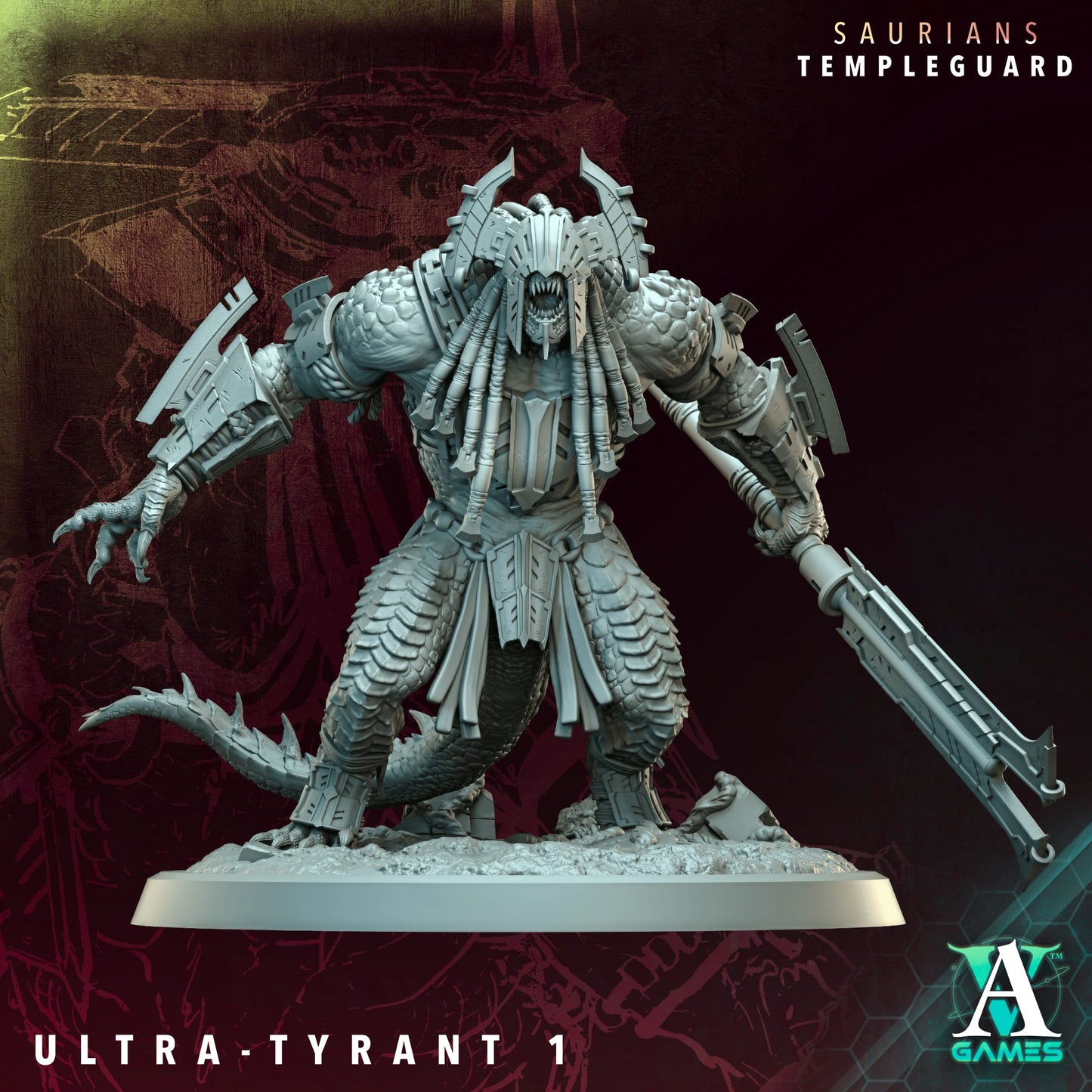 Ultra Tyrants – Saurians Templeguard Elite Warriors (Archvillain Games)