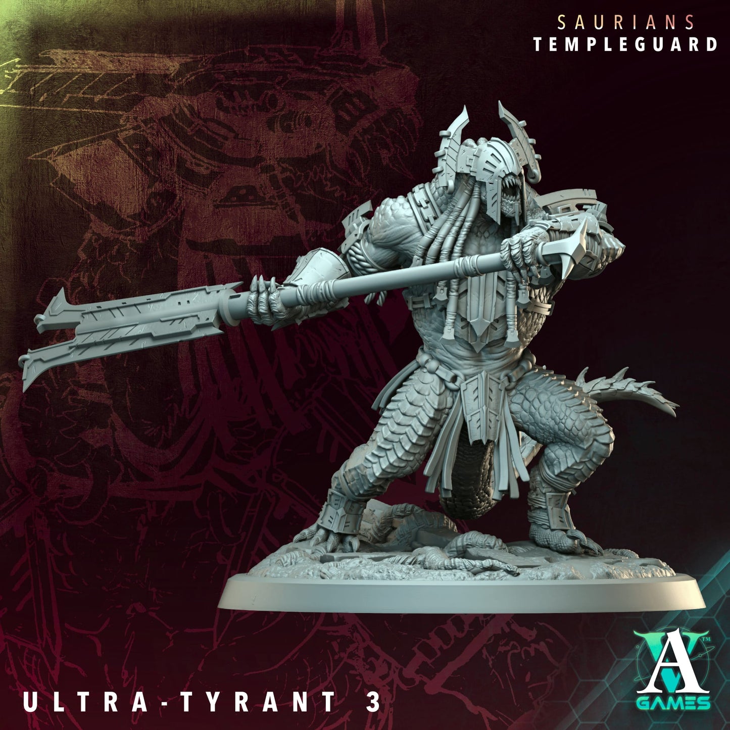 Ultra Tyrants – Saurians Templeguard Elite Warriors (Archvillain Games)