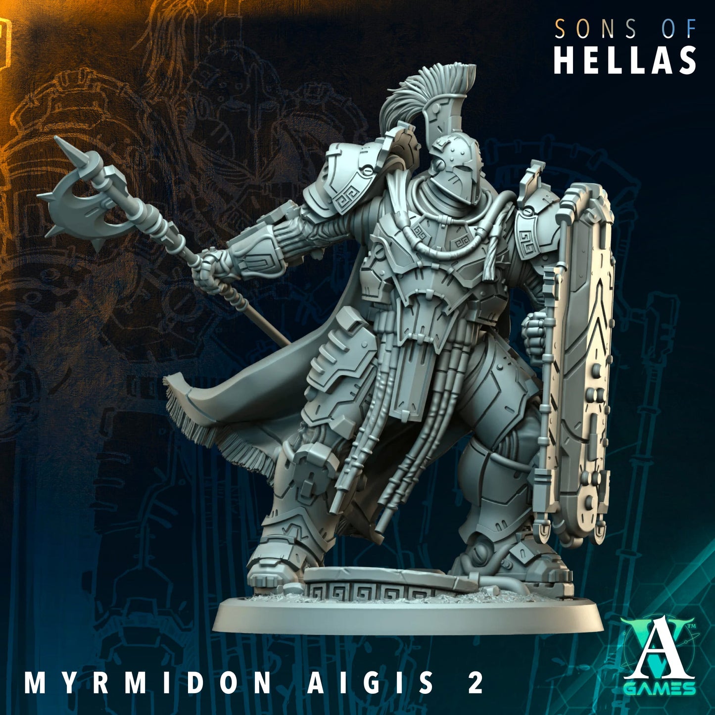 Myrmidon Aigis Heavy Infantry Squad | Sons of Hella | Archvillain Games | Single or Squad of 11