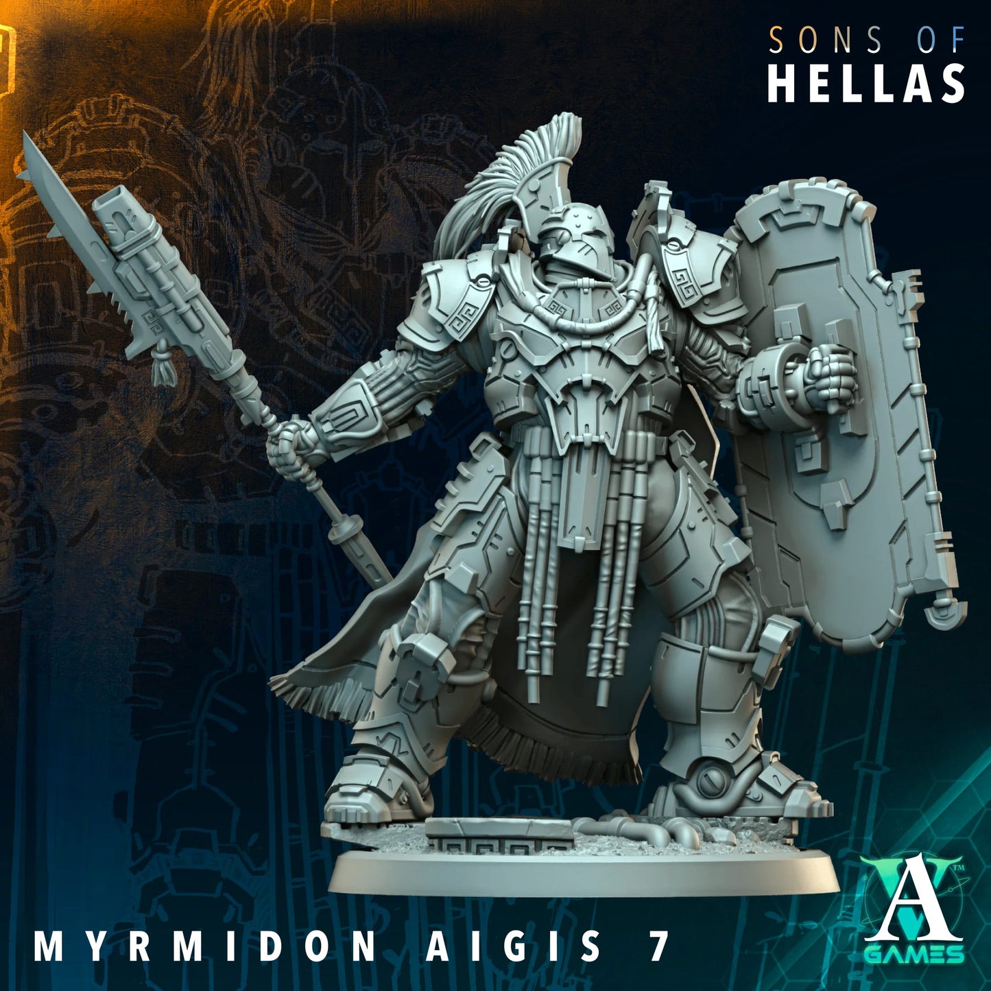 Myrmidon Aigis Heavy Infantry Squad | Sons of Hella | Archvillain Games | Single or Squad of 11